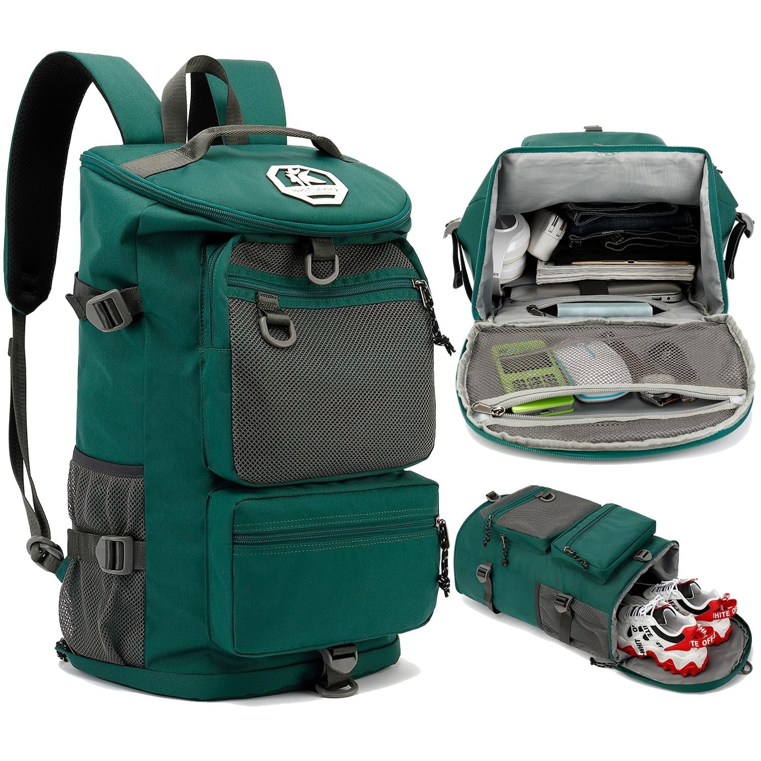 Waterproof Gym Duffel Backpack with Shoe Compartment, 4 Carry Methods, Sports &2