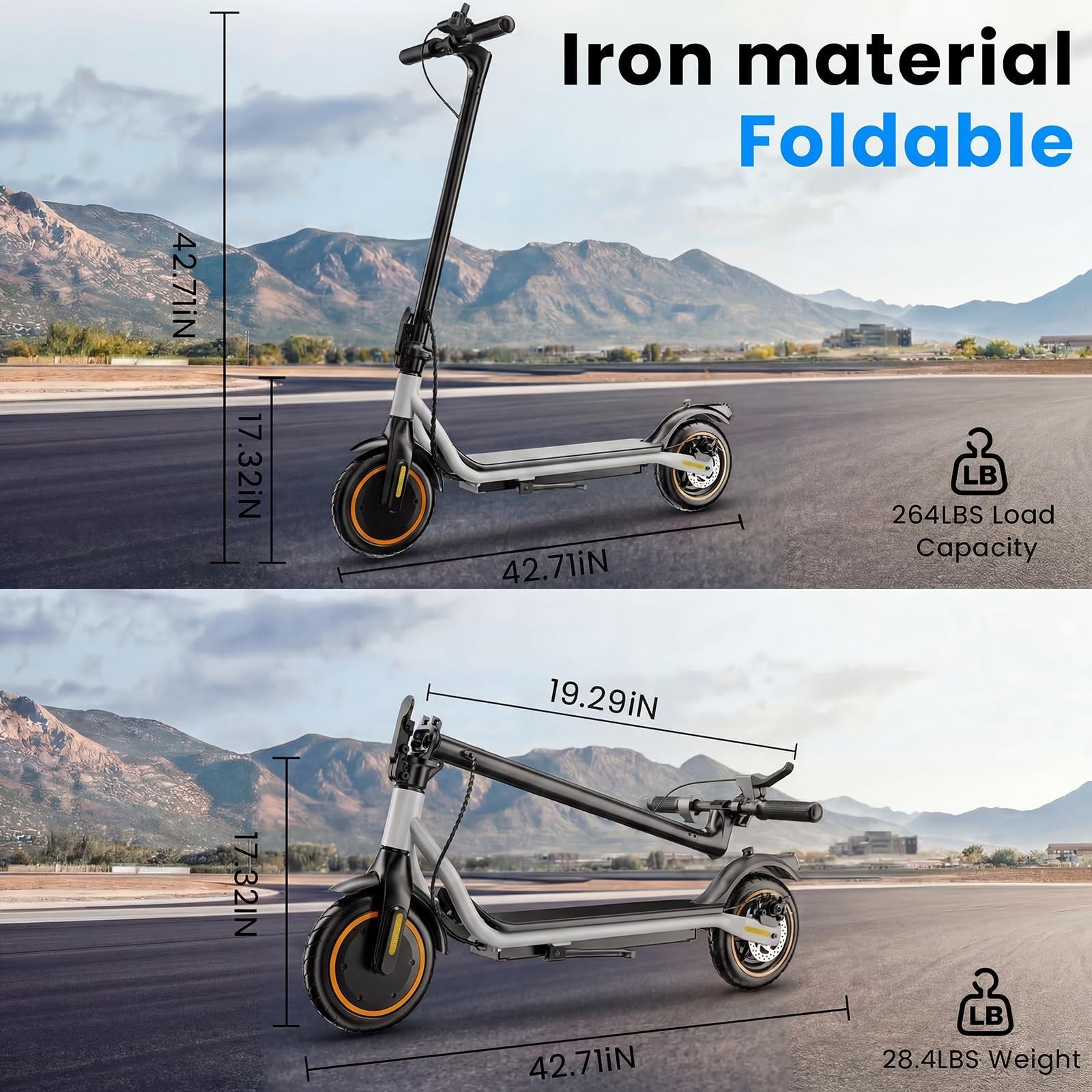 High-Power Electric Scooter for Adults & Teens, 1200W/1000W/500W Motor, 10"/8.5"6
