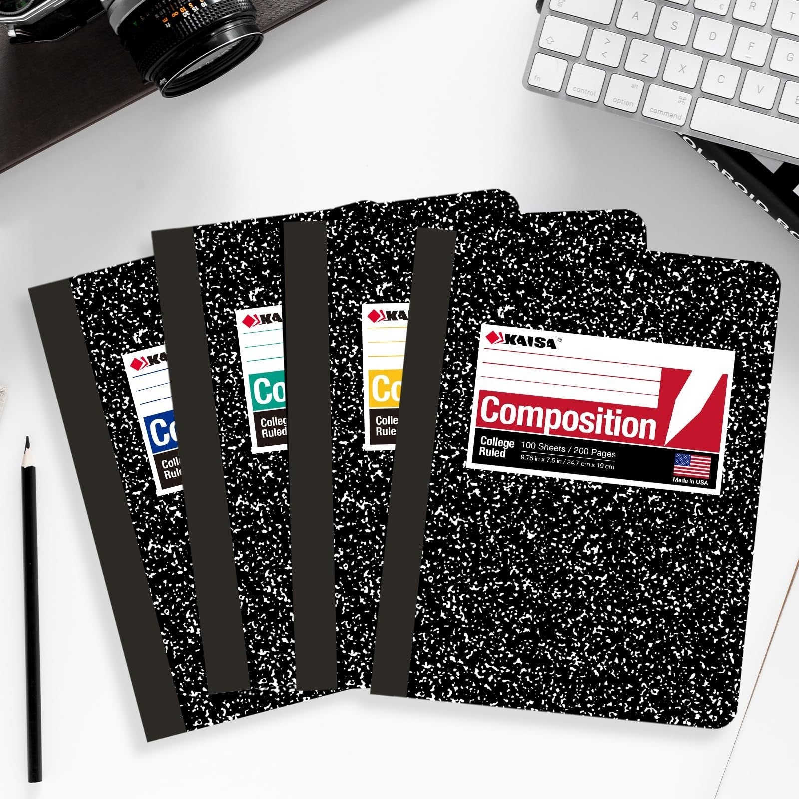 College Ruled Composition Notebooks - 100 Sheets, Classic Marble, 9.75x7.5 inch6