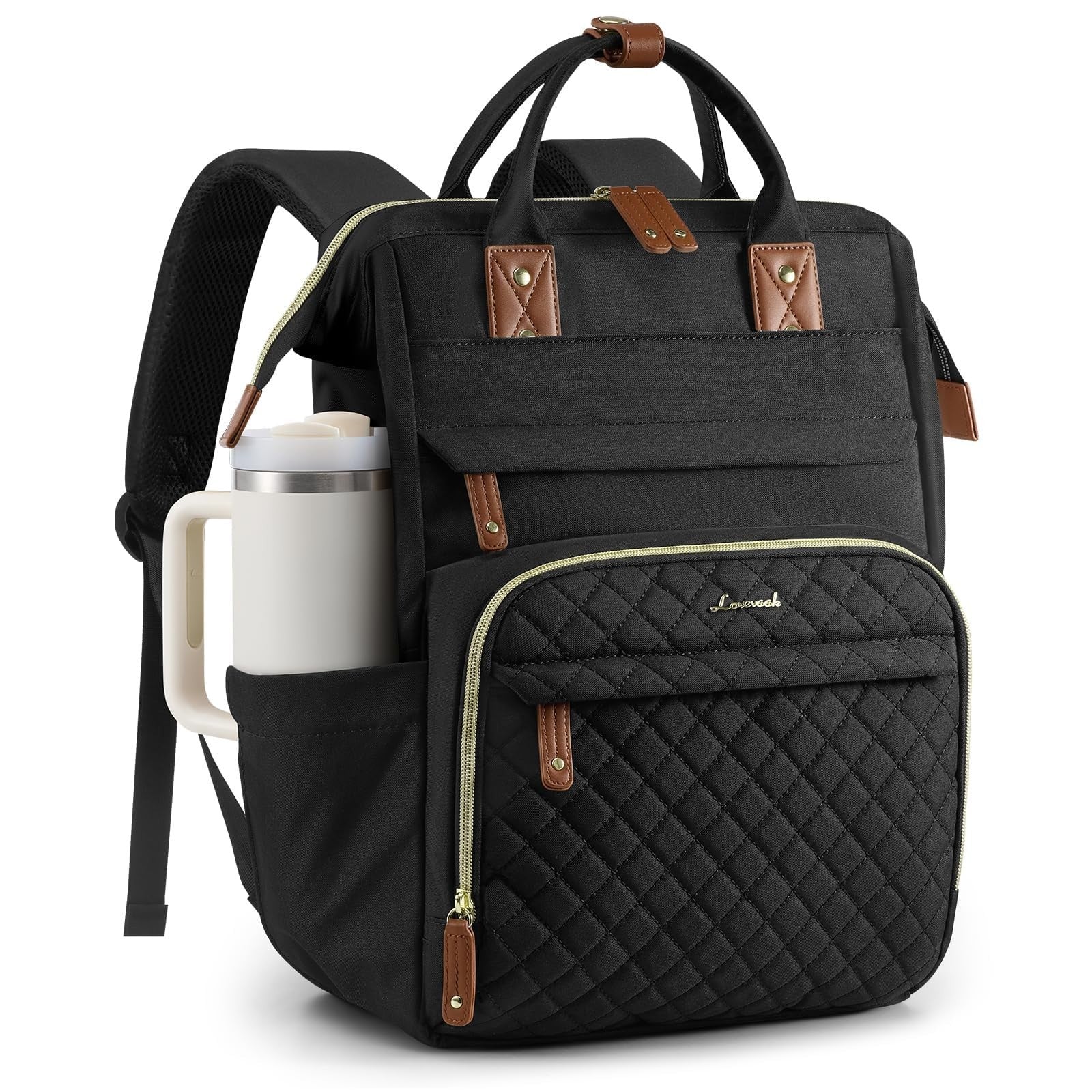Quilted Laptop Backpack for Women   Stylish Work, Teacher & Nurse Purse1