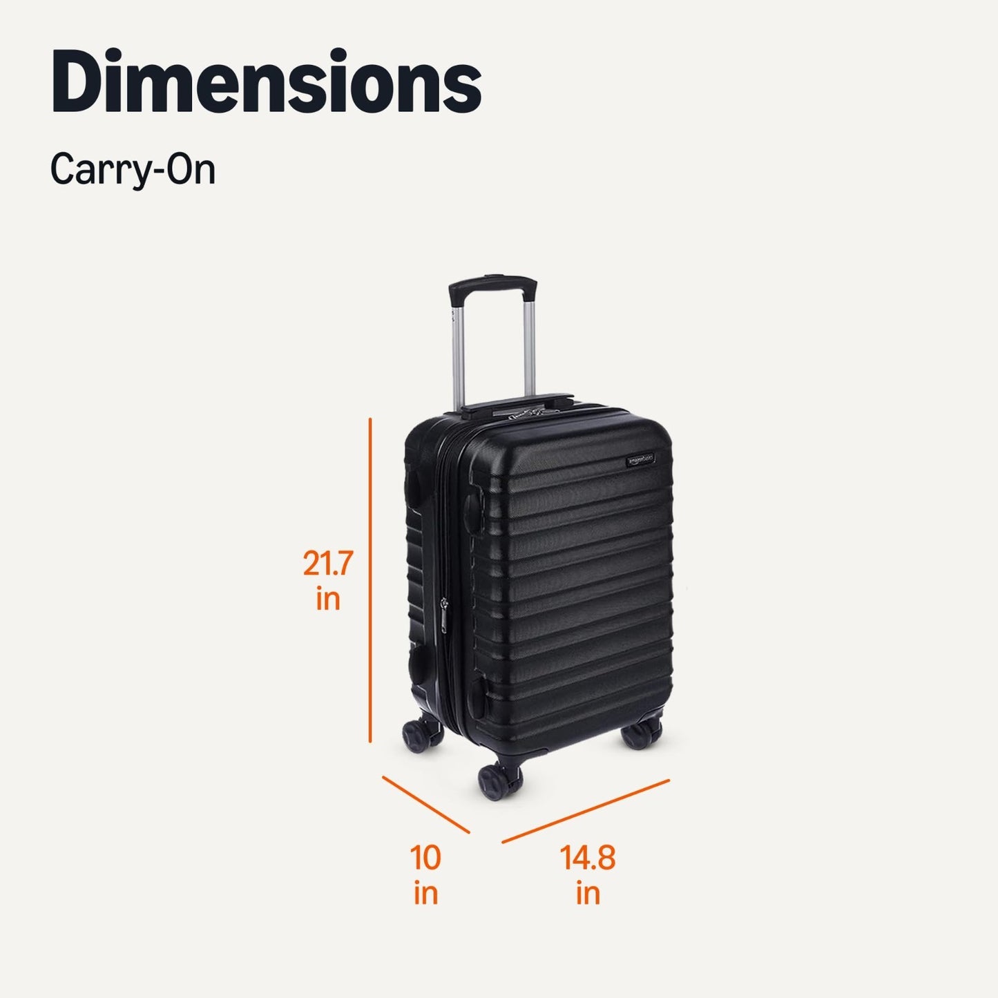 21" Hardside Carry On Luggage, Expandable, Spinner Wheels, Scratch Resistant, Bl5