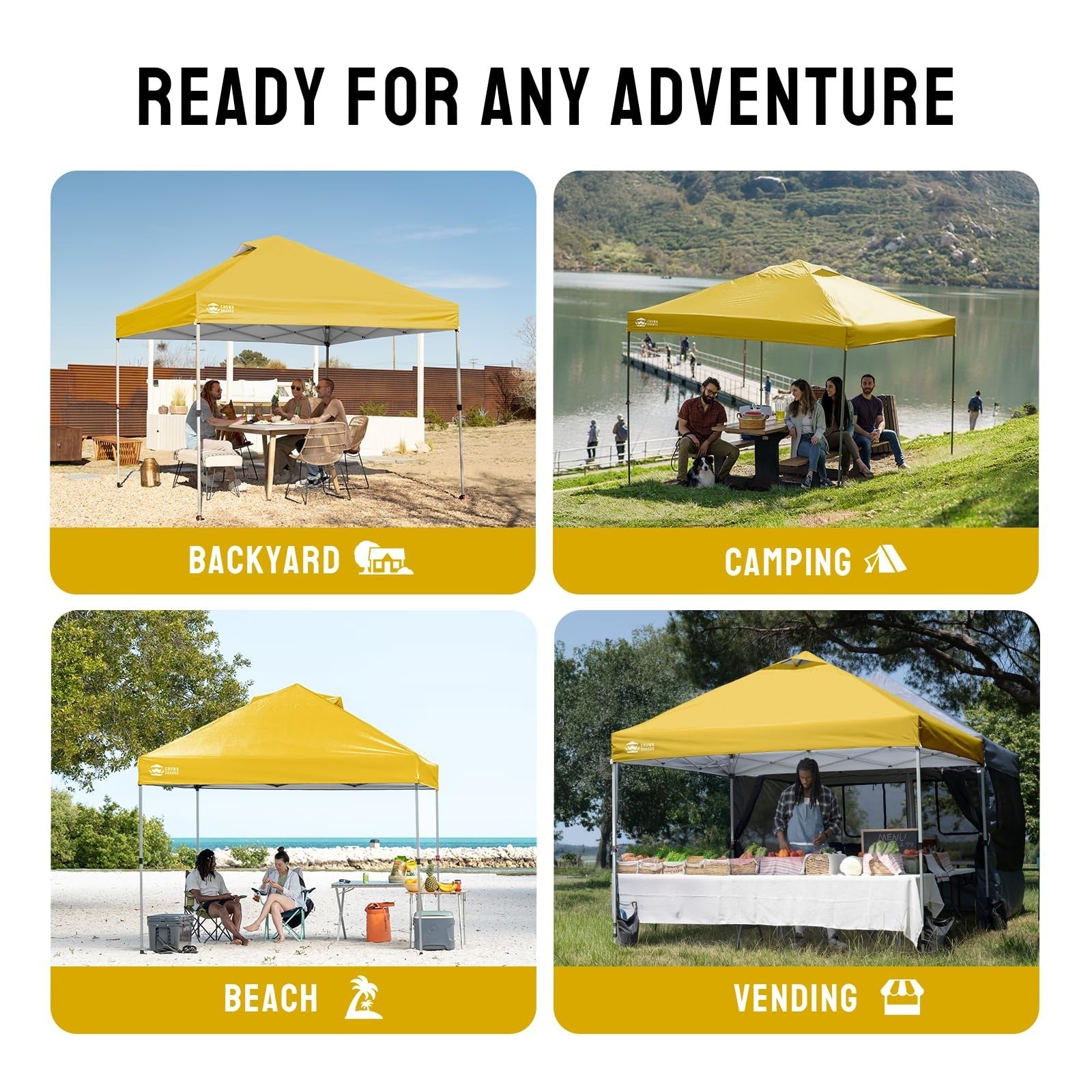 10x10 Pop Up Canopy Tent   Easy Setup, Sun Shade for Events, Parties, Camping, S5