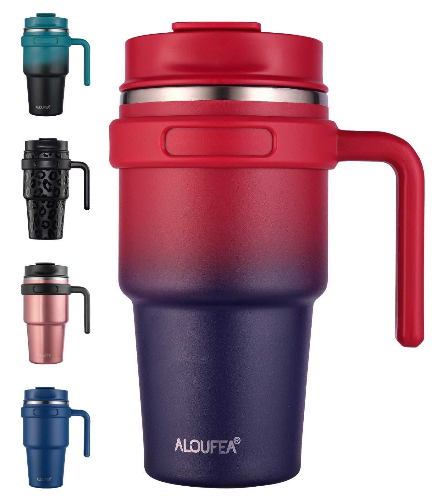 Insulated 20 oz Coffee Mug with Handle   Stainless Steel Travel Tumbler, Lid & S1