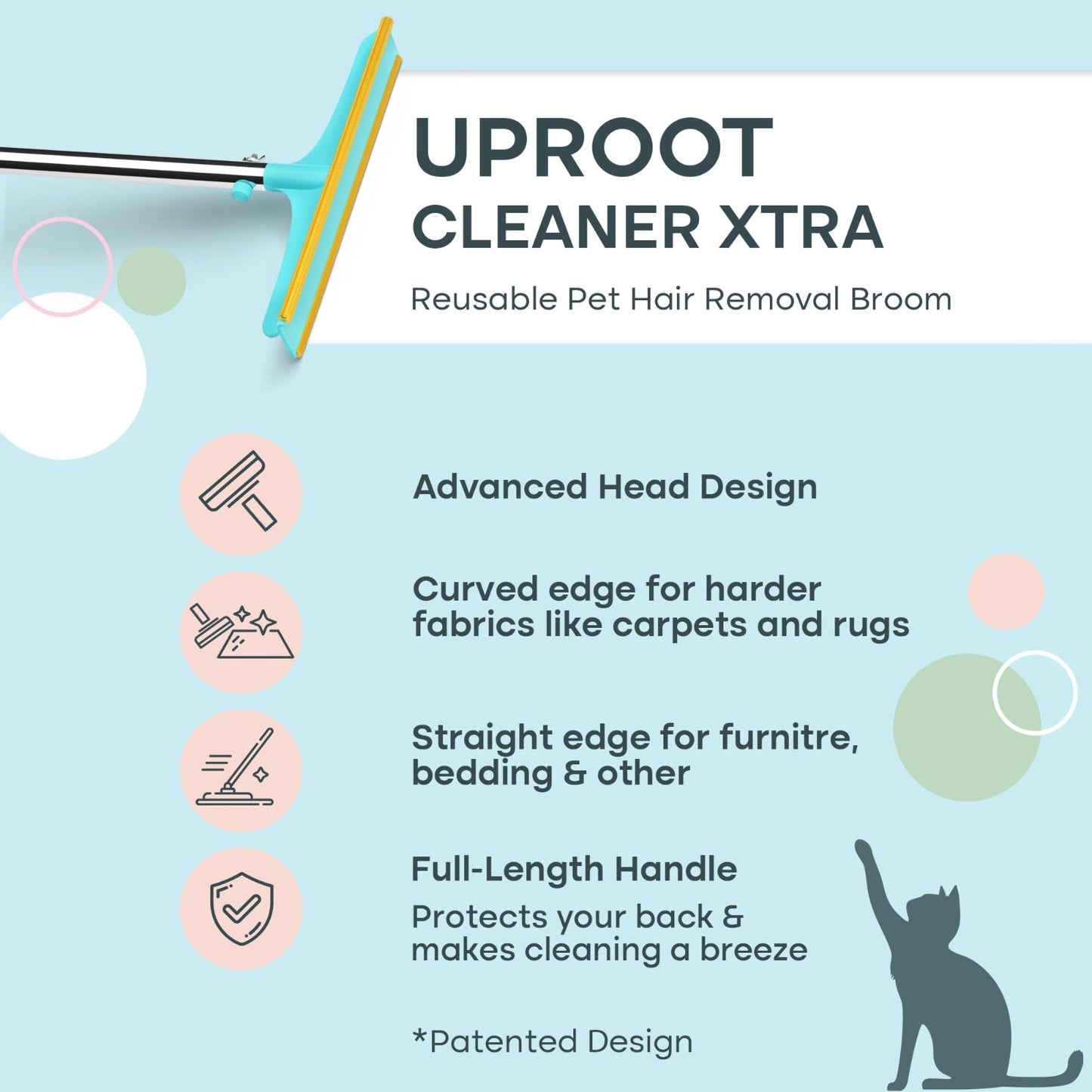 Carpet Rake for Pet Hair Removal - 60" Telescopic Handle, Easy Clean Tool4