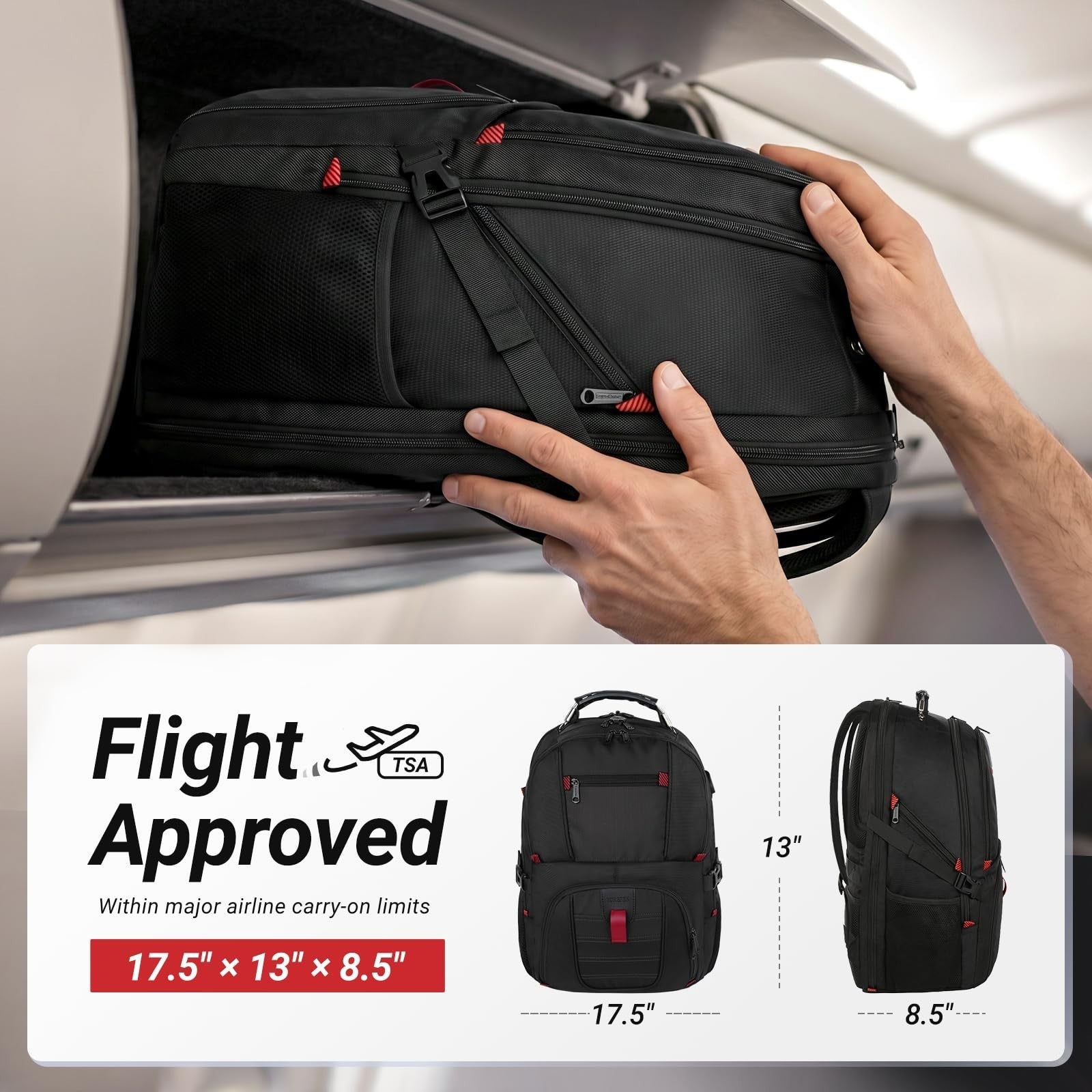 Large Laptop Backpack for Men, Heavy Duty Travel Bag, Waterproof, Multi Compartm3
