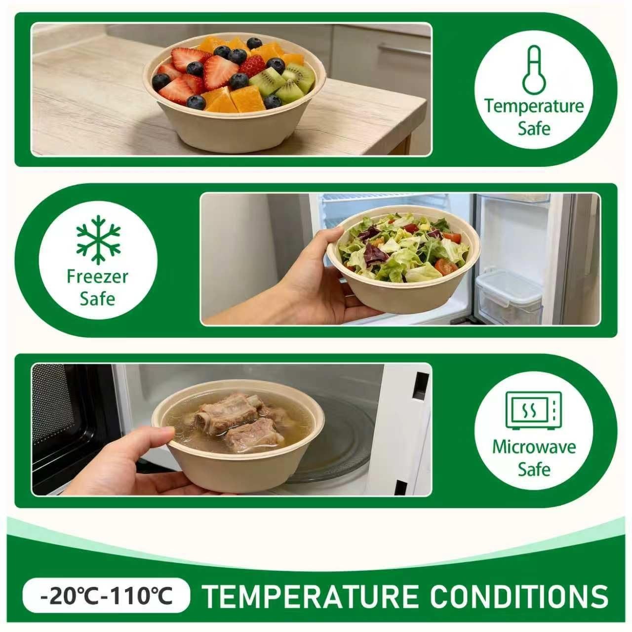 100 Pack 25 oz Heavy Duty Disposable Soup Bowls with Lids | Microwave Safe Ramen4
