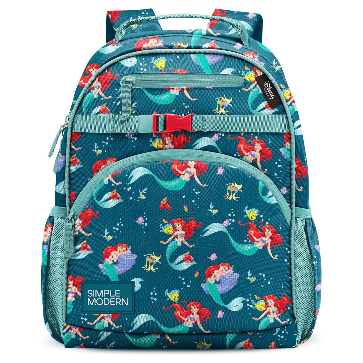 Disney Little Mermaid Kids Backpack for School, 12L Bookbag for Girls, Cute & Fu1
