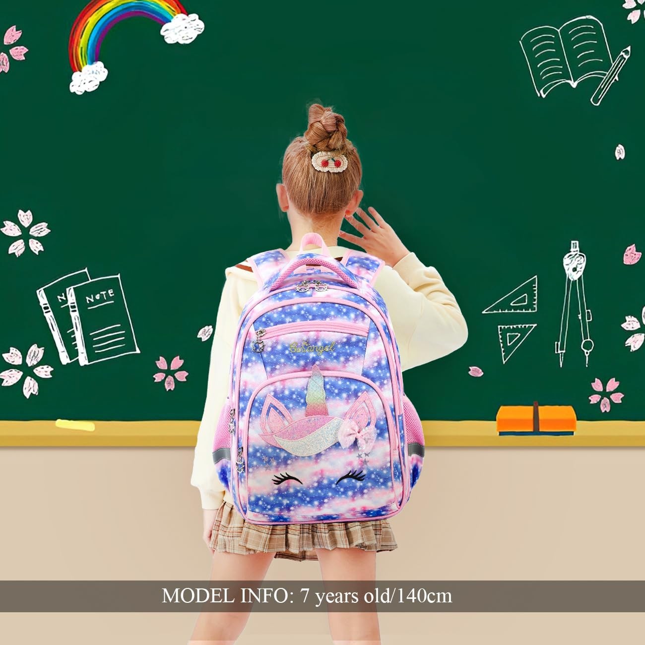 Lightweight Waterproof School Backpack for Kids   Large Capacity Unicorn Design3