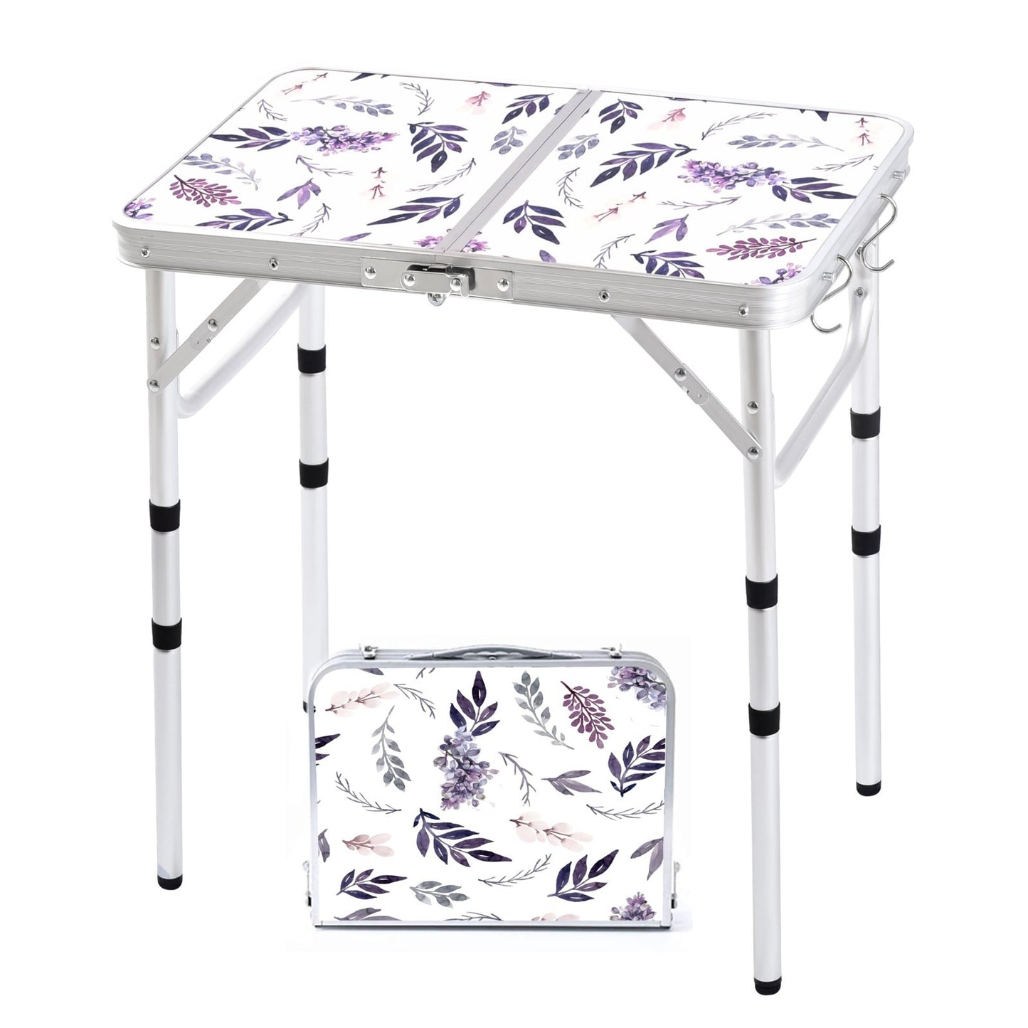 Portable Folding Camping Table - 2ft Adjustable Height Picnic Table, Lightweight1
