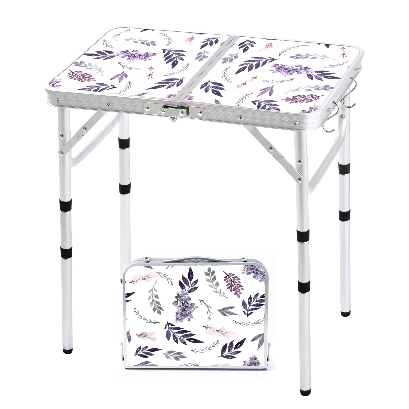 Portable Folding Camping Table - 2ft Adjustable Height Picnic Table, Lightweight1