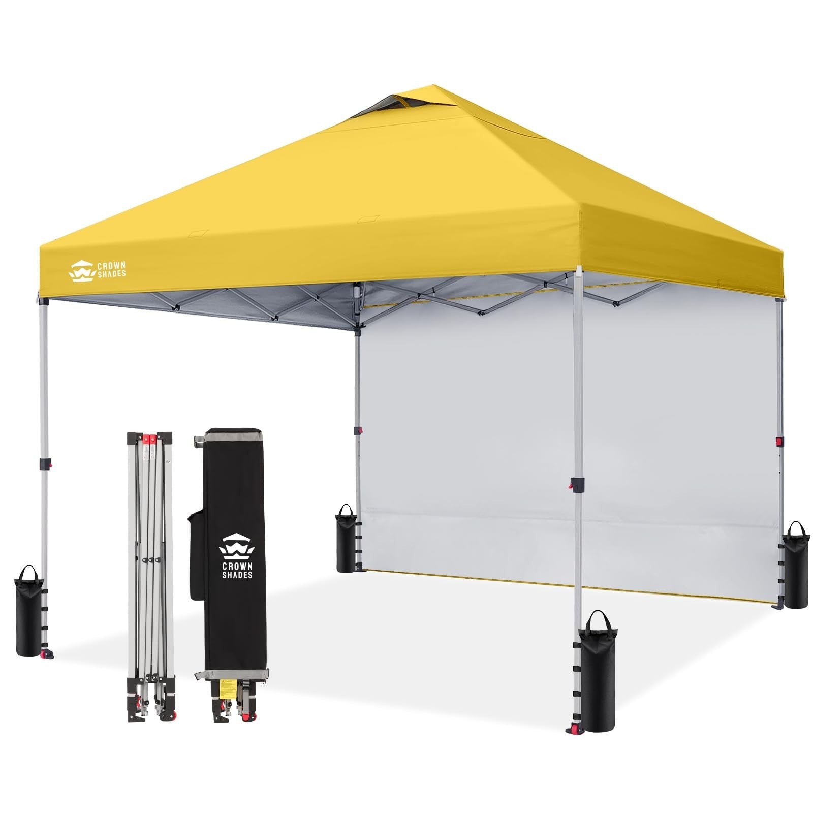 10x10 Pop Up Canopy Tent with Side Wall, Easy Setup Outdoor Gazebo, Sun Shade fo1