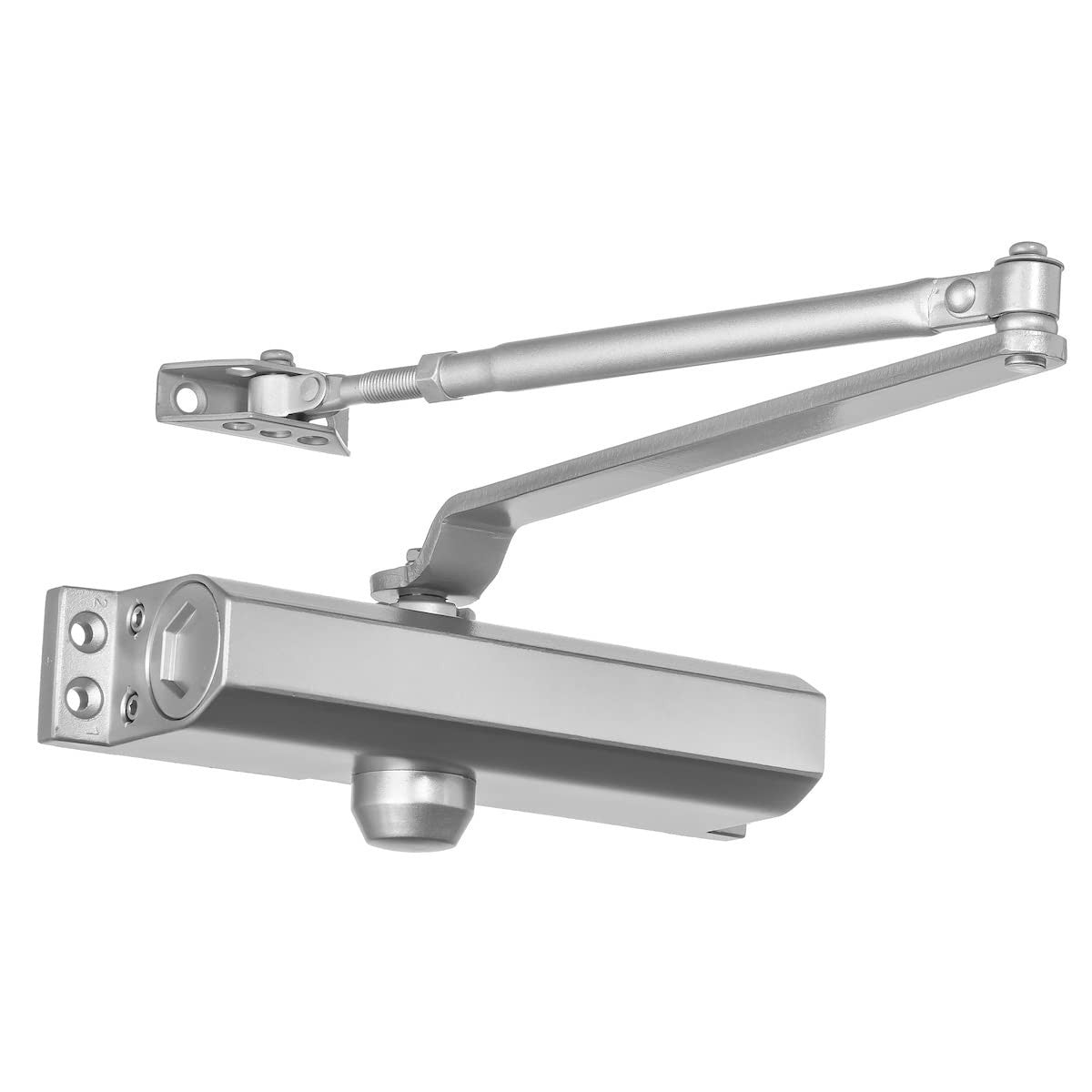 Commercial Hydraulic Door Closer, Self Closing Spring Size 4, Surface Mount, Alu1