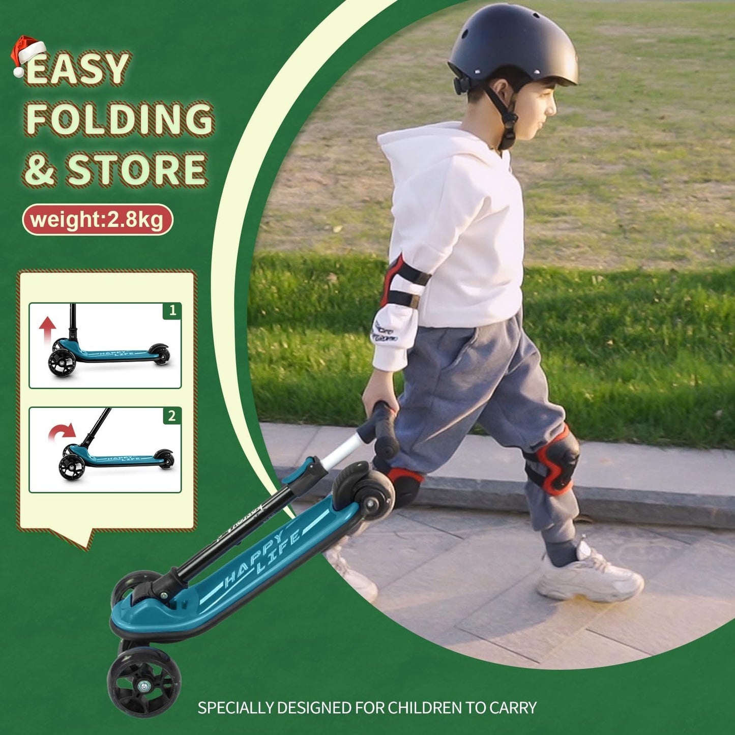3-Wheel Kids Scooter Ages 3-10, Adjustable Height, Safe & Durable Design4
