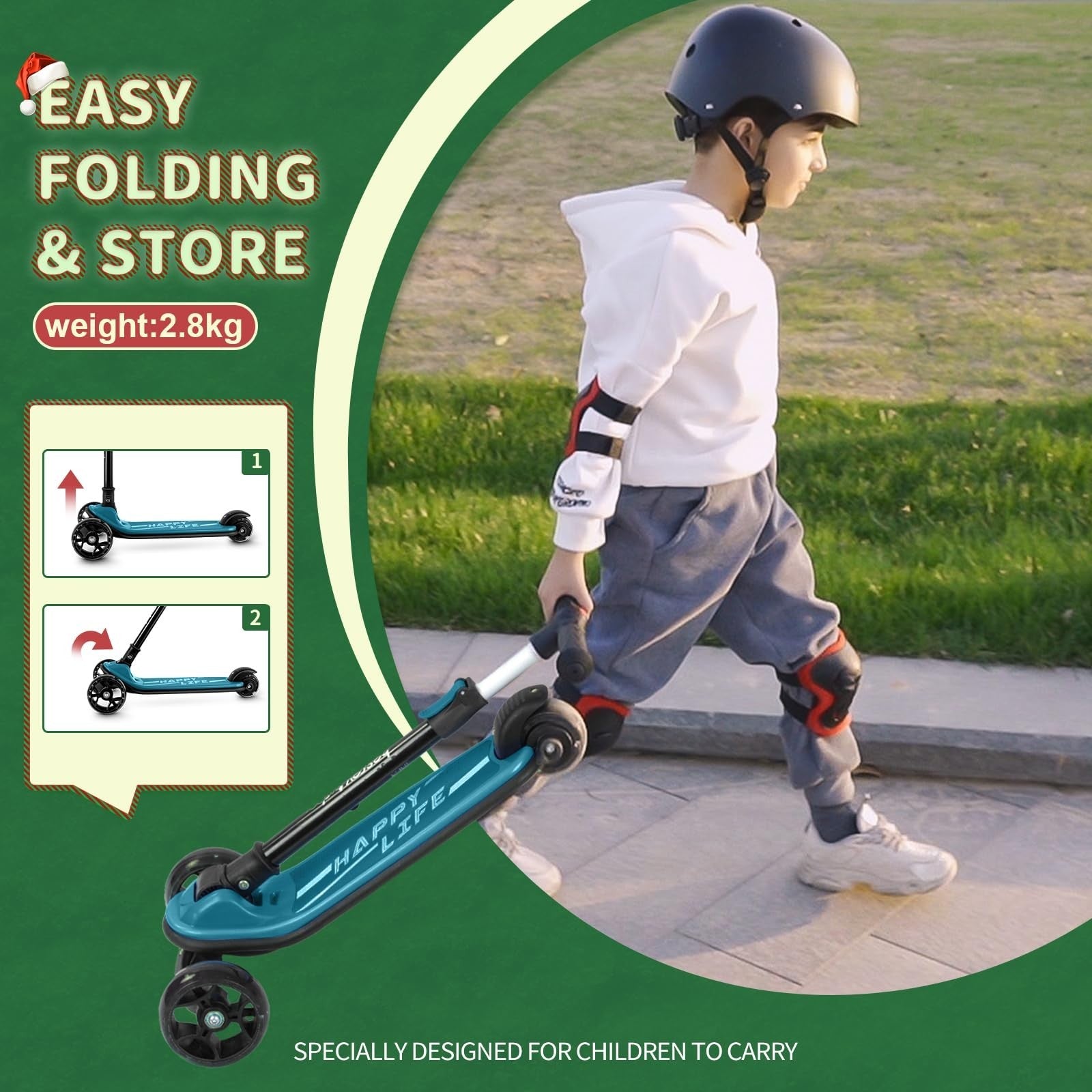 3-Wheel Kids Scooter Ages 3-10, Adjustable Height, Safe & Durable Design4