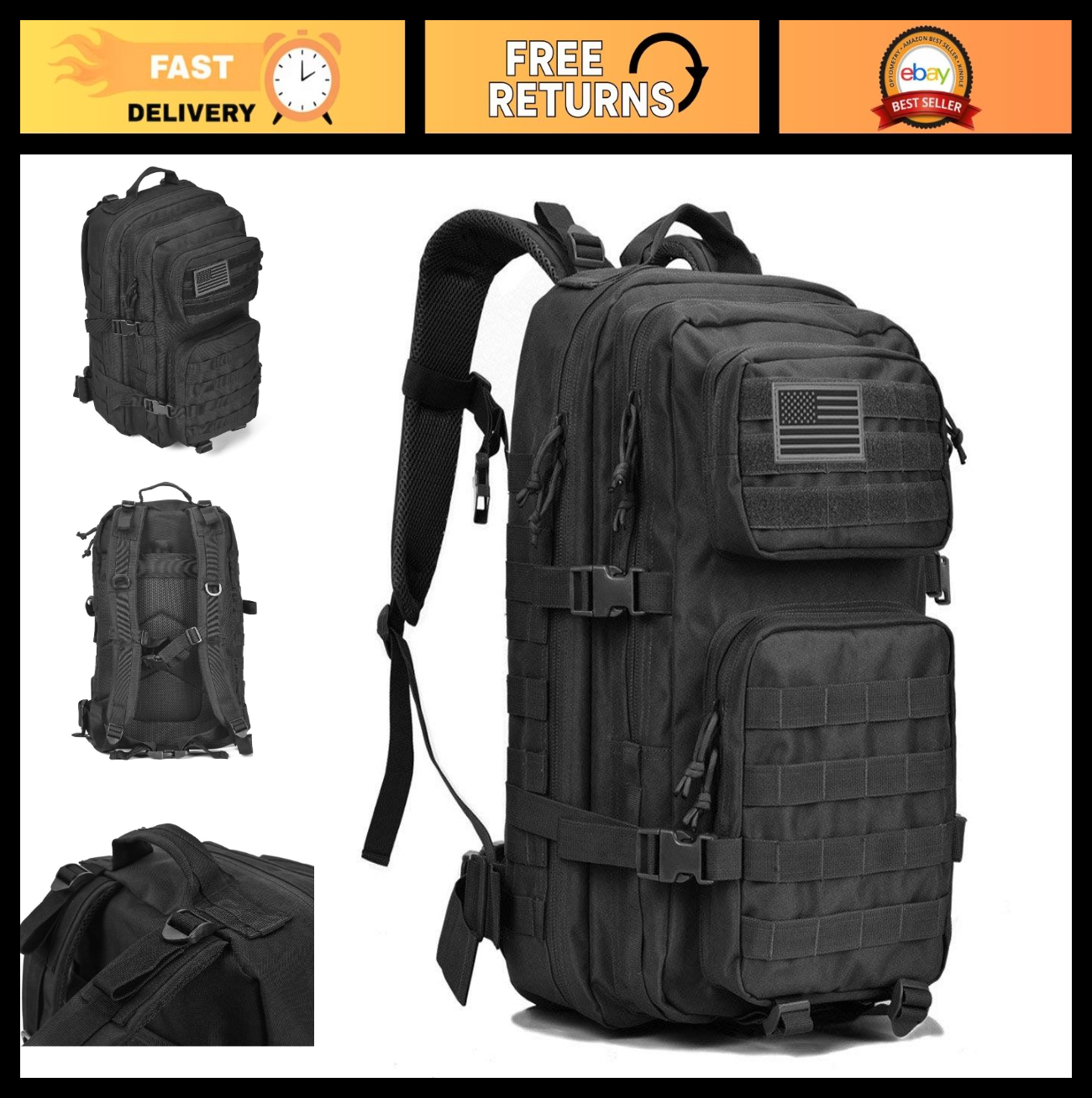 Large Military Tactical Backpack   3 Day Assault Pack, Molle Gear, Outdoor Bag0