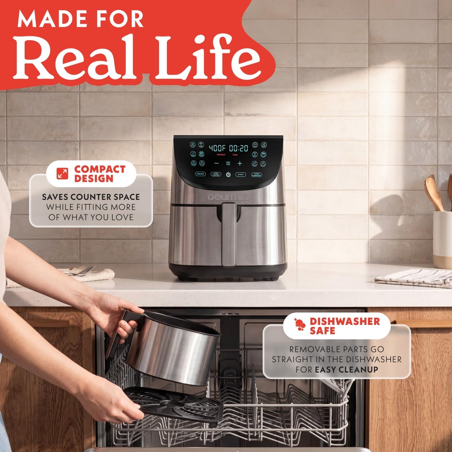 Extra Large 8 Qt Air Fryer, Digital Display, 12 Cooking Presets, Stainless Steel7