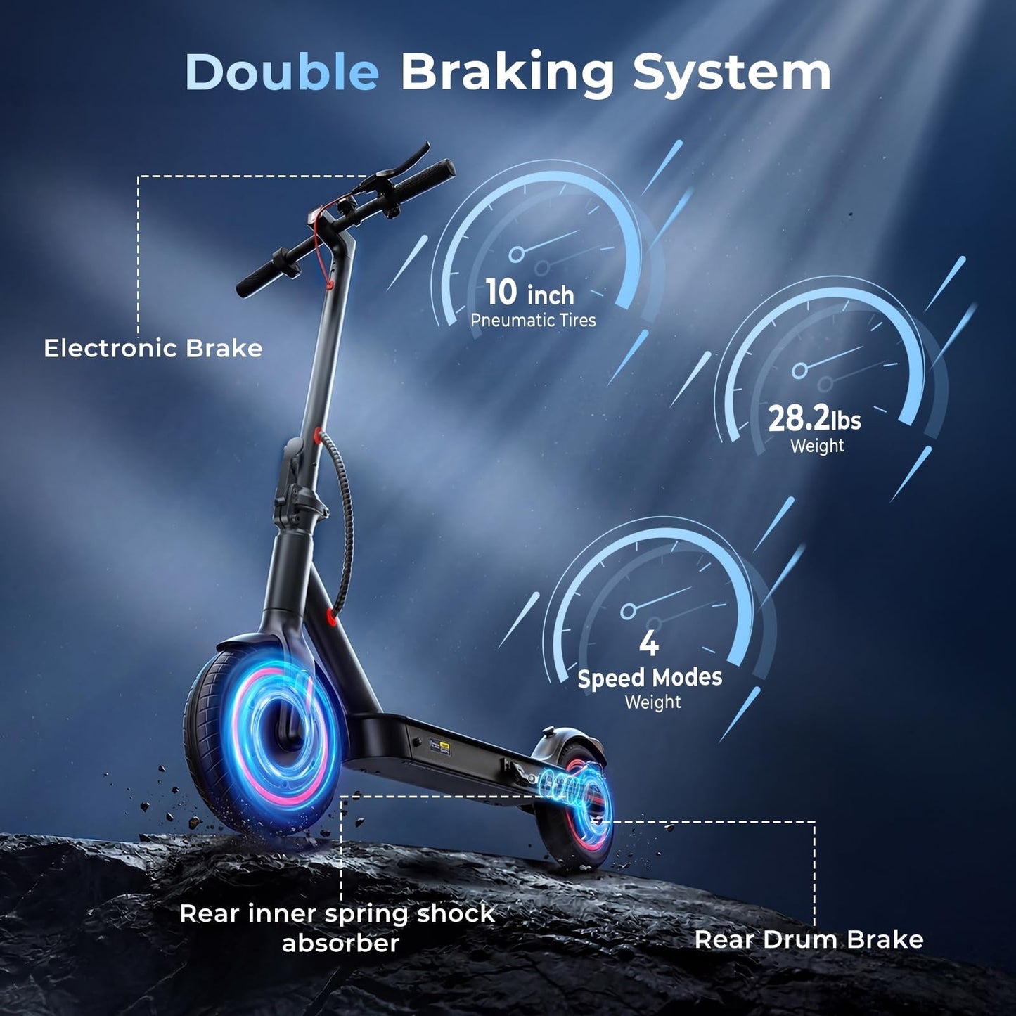 High-Power Electric Scooter for Adults & Teens - 1200W/1000W/500W Motor, 10''/8.4