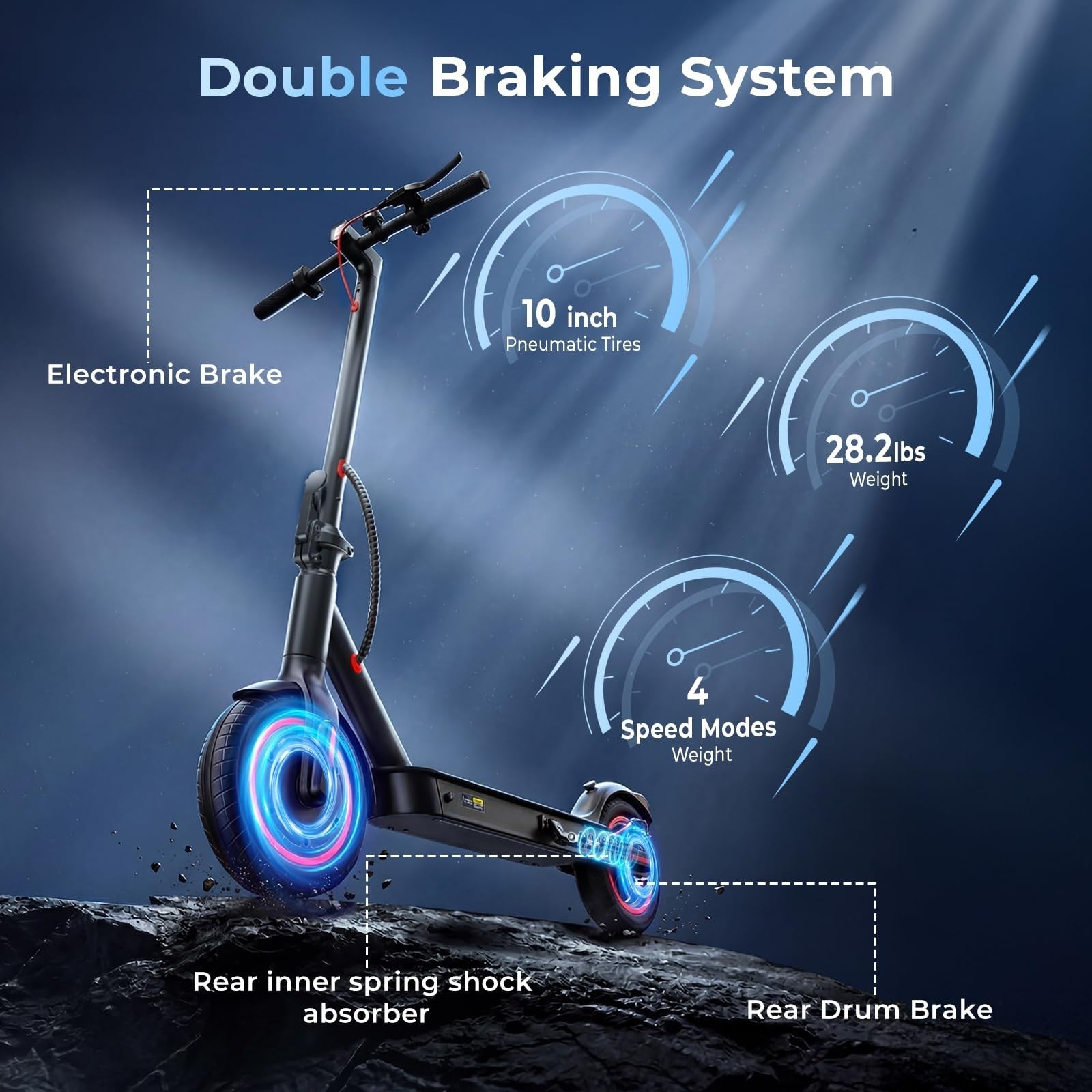 High-Power Electric Scooter for Adults & Teens - 1200W/1000W/500W Motor, 10''/8.4