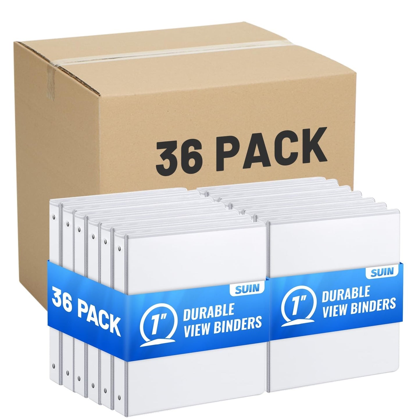 36 Pack Premium 1'' 3 Ring Binders - Large 200 Sheet Capacity, Fits 8.5x11" Pape1