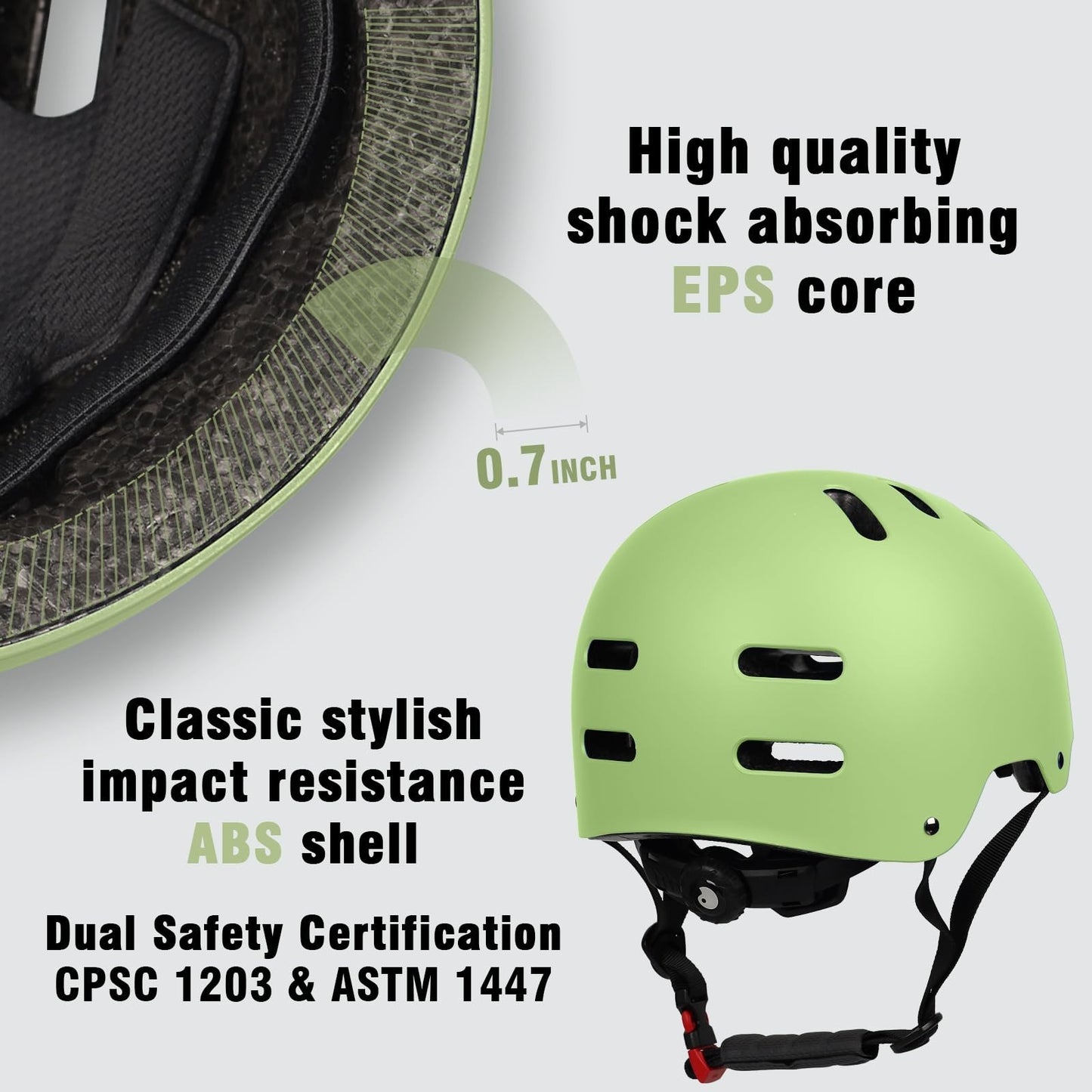 Multi-Sport Helmet for Skateboard, Bike, Scooter - Adjustable, Lightweight, Vent2