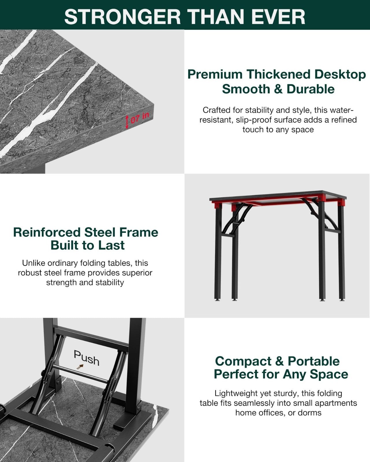 Compact Folding Laptop Desk – 35.8" Portable Table for Small Spaces, Easy Setup6