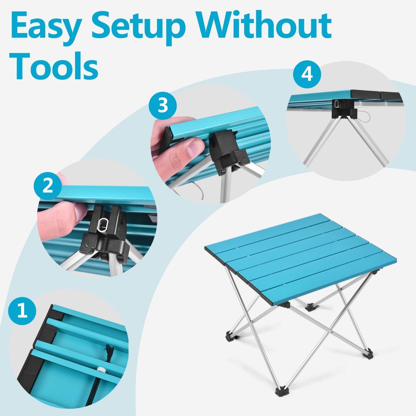 Portable Folding Camping Table - Aluminum Top, Lightweight, Ideal for Outdoor BB4