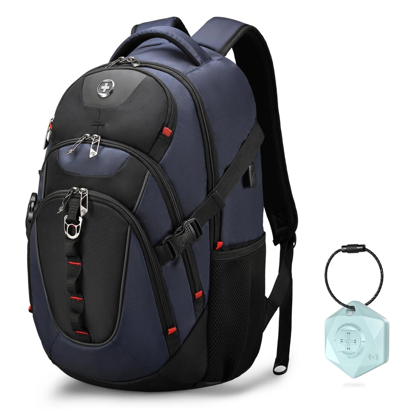 Travel Backpack for Men, RFID Protection, USB Charging, Apple Find My, Add A Bag1