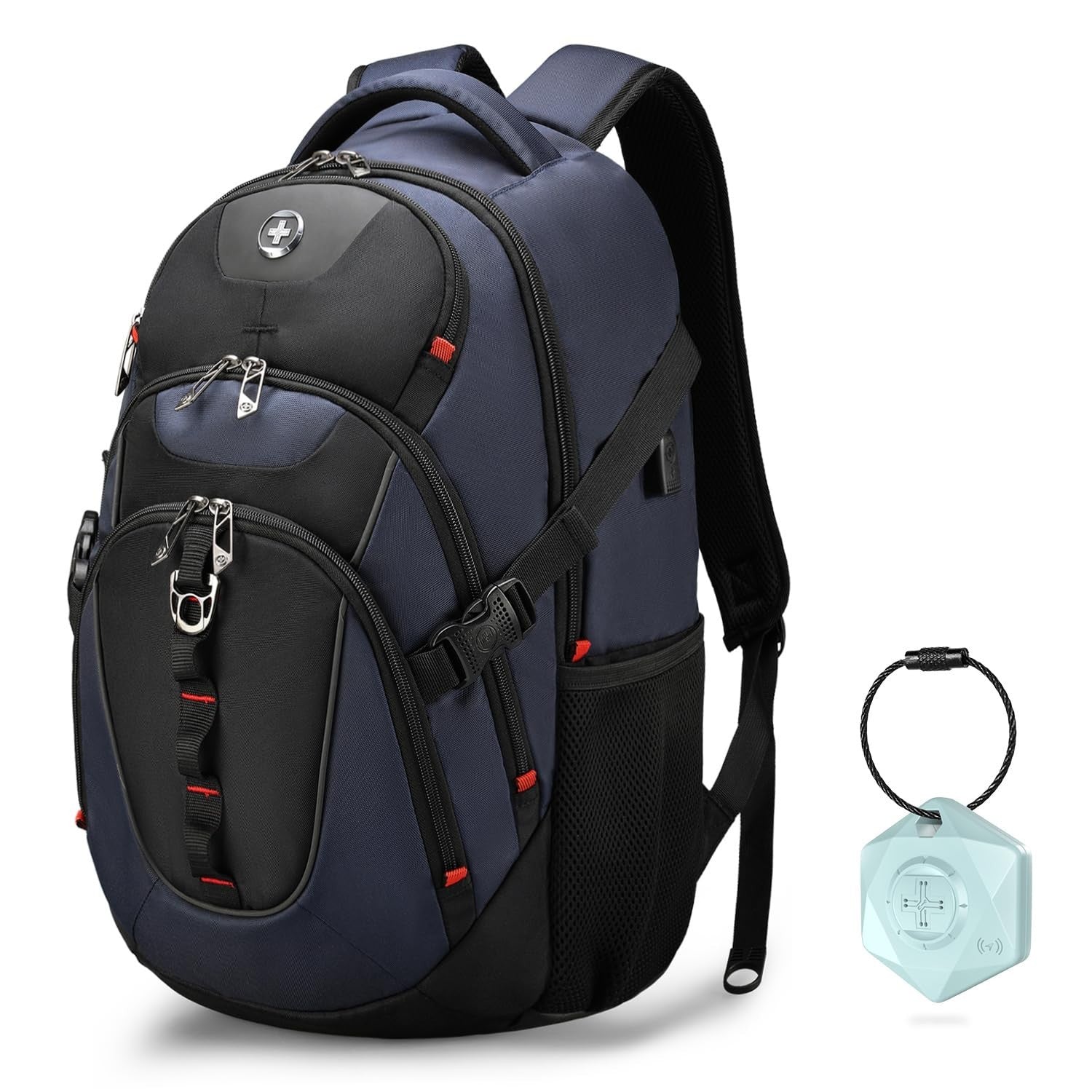 Travel Backpack for Men, RFID Protection, USB Charging, Apple Find My, Add A Bag1
