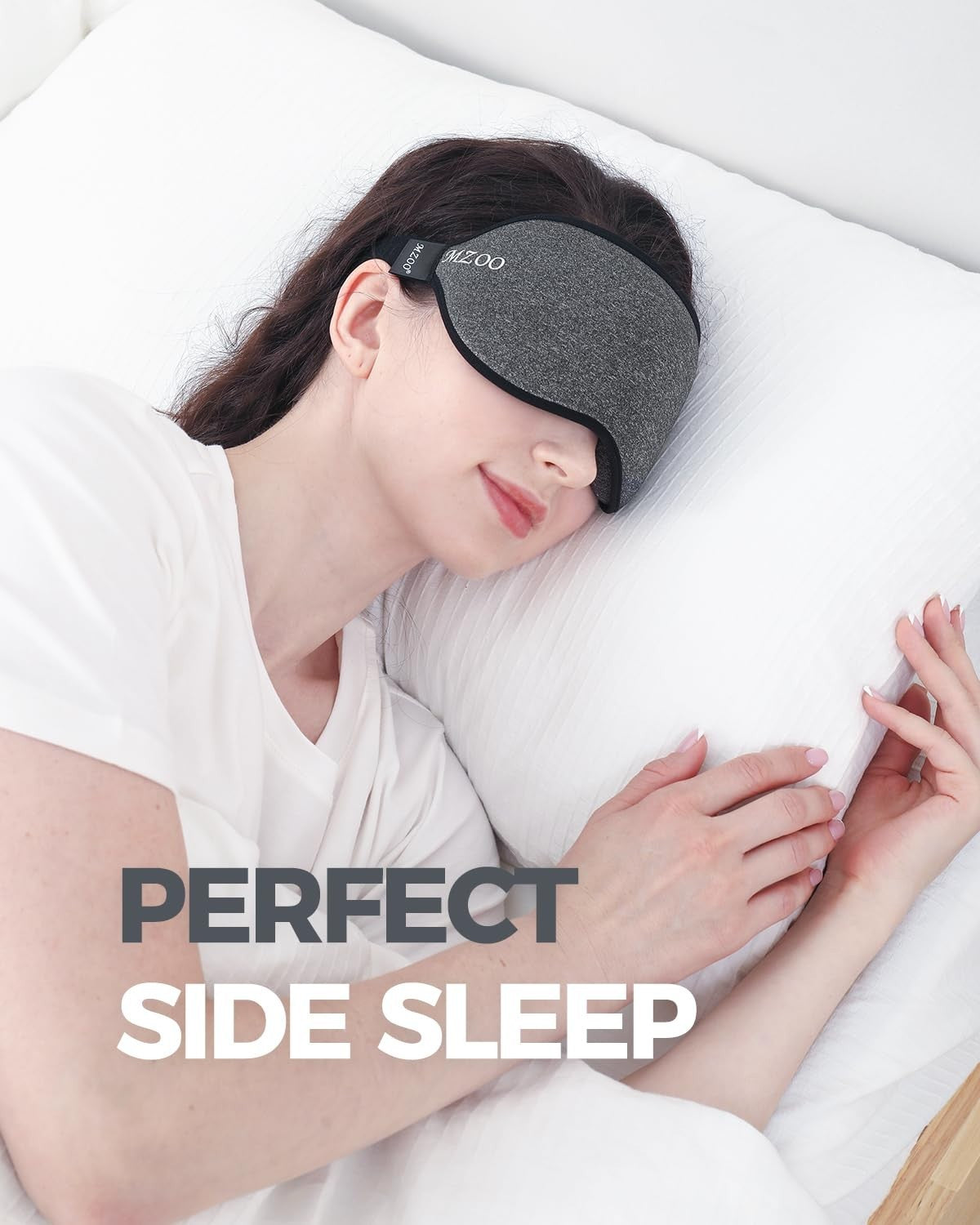 3D Luxury Sleep Mask - Soft Eye Cover for Travel, Light Blocking, Back Sleeper,2