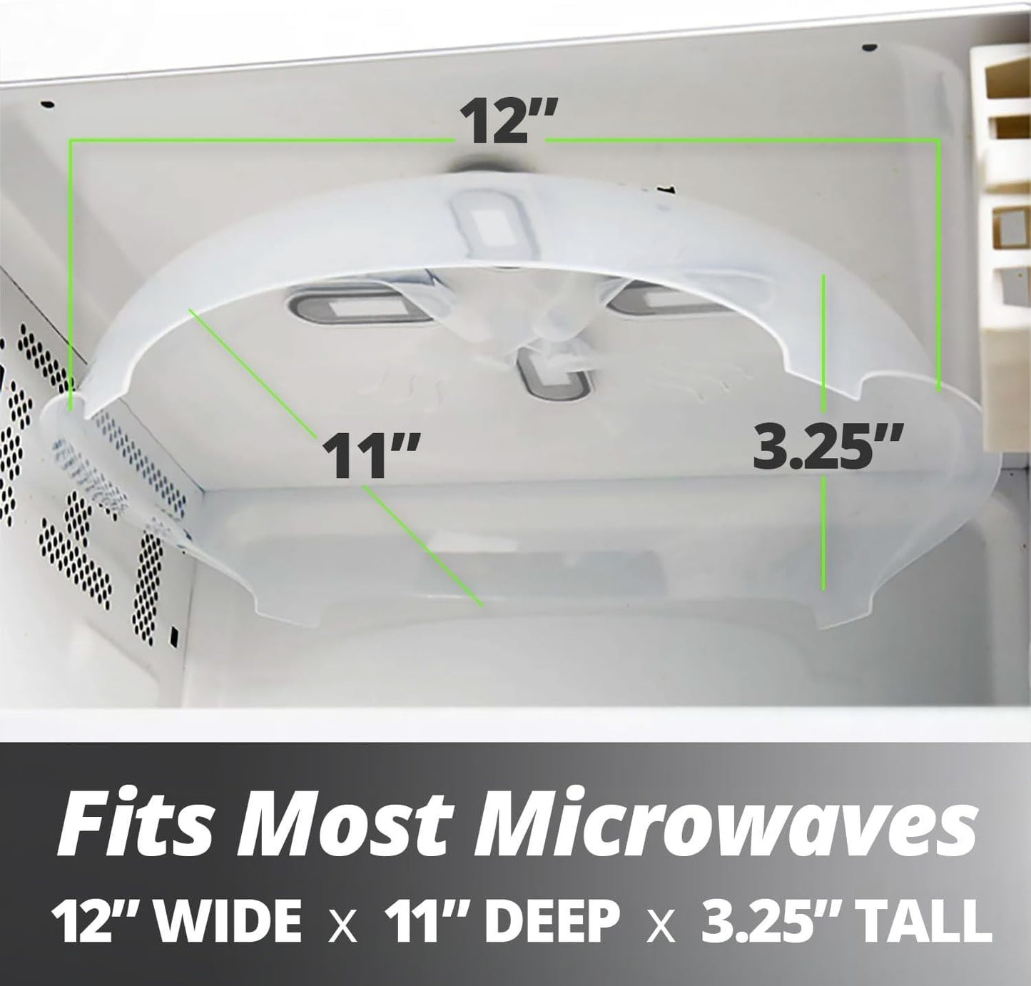 Magnetic Microwave Splatter Cover   12" BPA Free, Vented Lid, Anti Splash, Dishw2