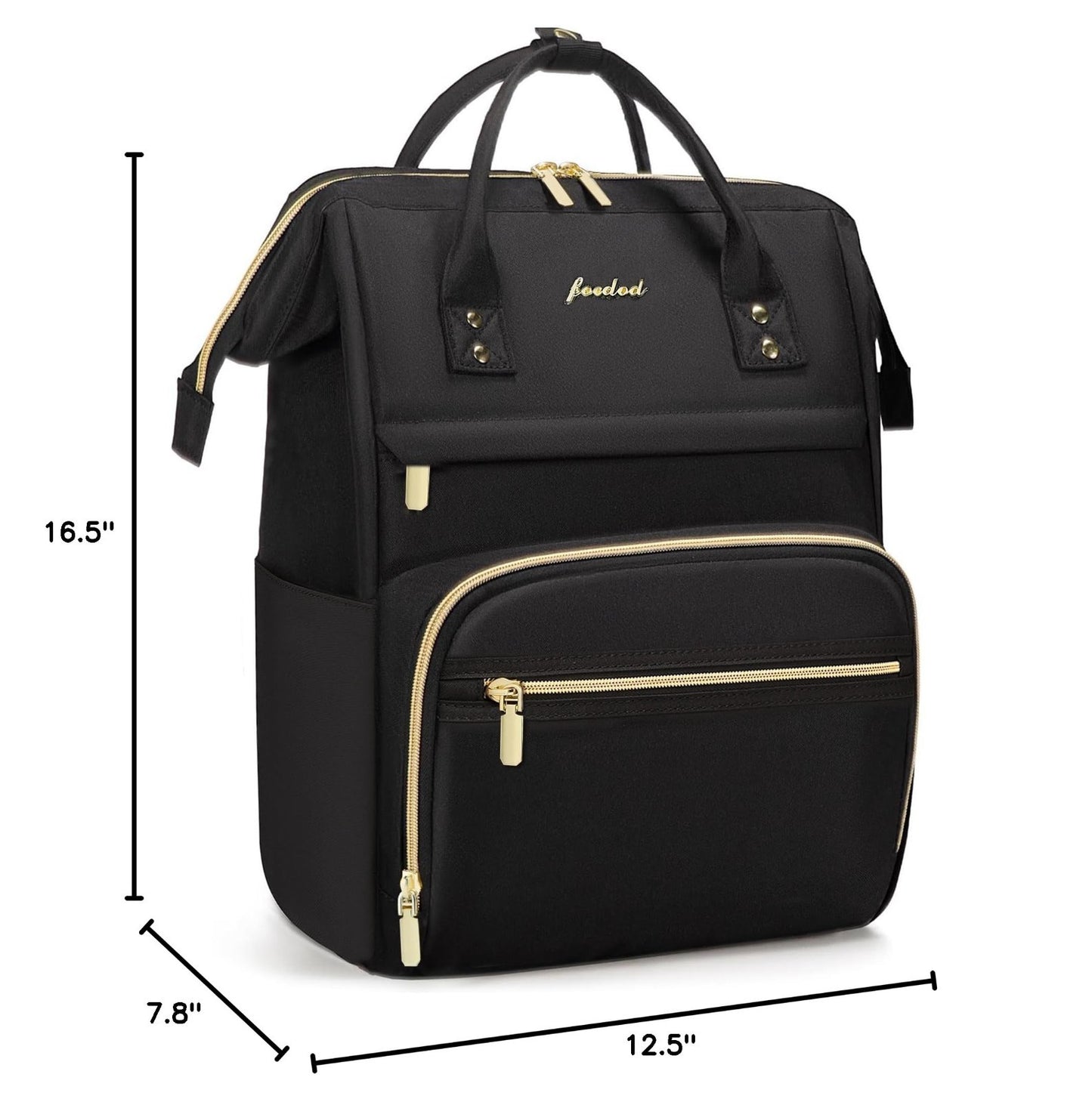 Waterproof 17.3" Laptop Backpack for Women   Professional Work & Travel Bag, Bla9