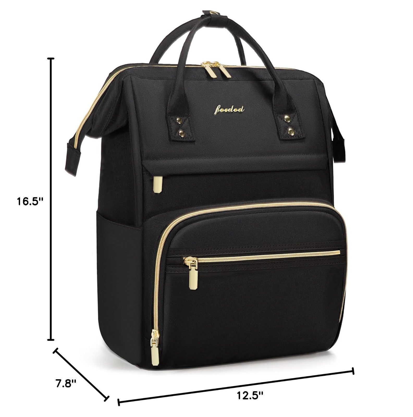 Waterproof 17.3" Laptop Backpack for Women   Professional Work & Travel Bag, Bla9