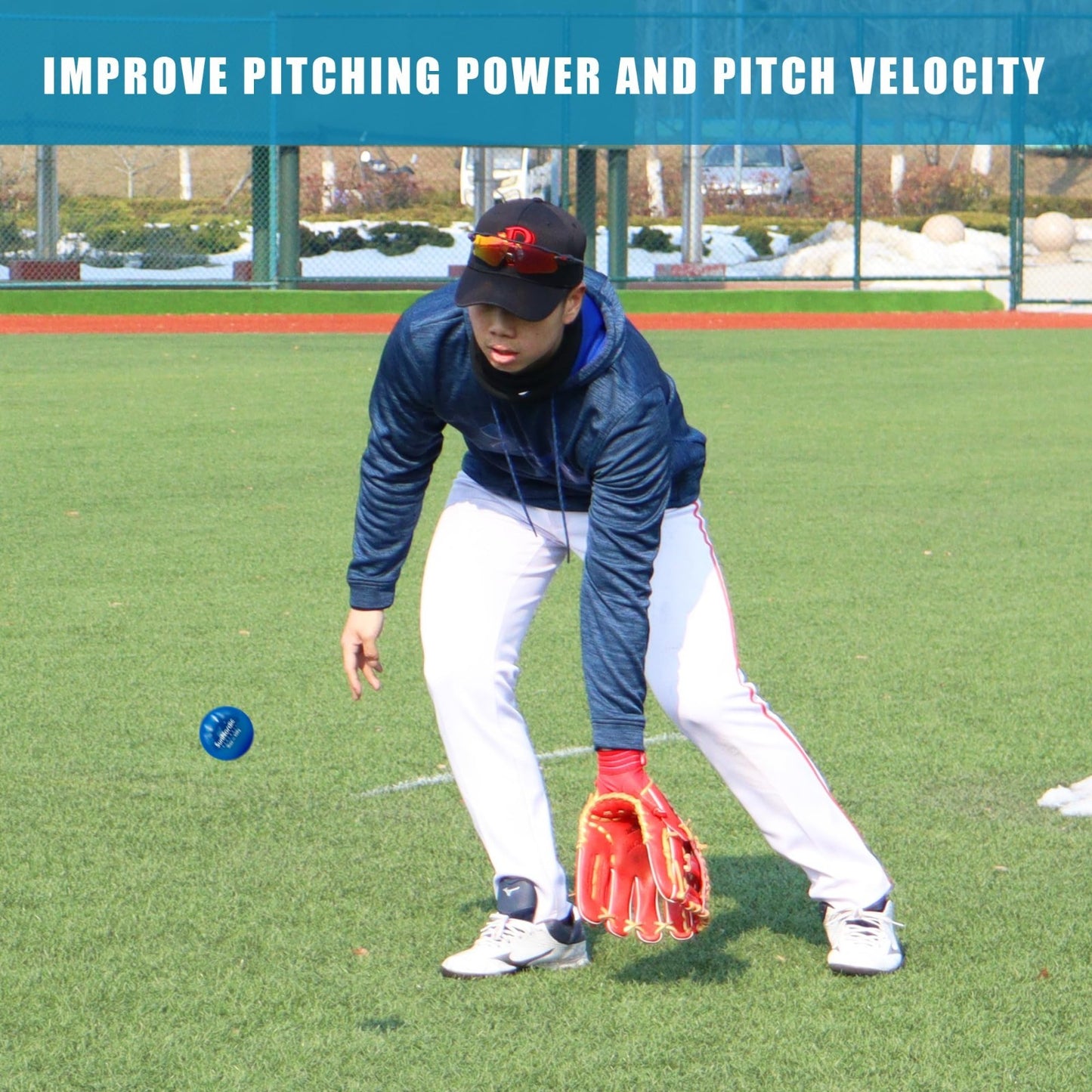 6 Pack Weighted Baseball Set with Resistance Band | 3.5-53oz Plyometric Balls, P6