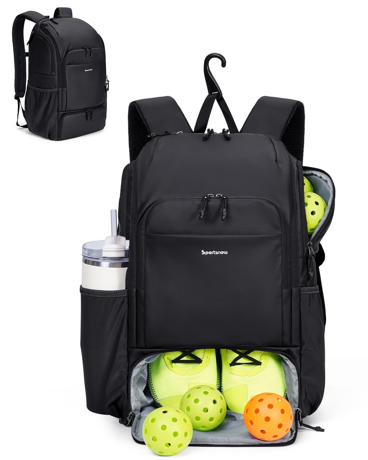 Waterproof Pickleball Bag with Shoe Compartment & Fence Hook | 30L, 2 Pockets, A1