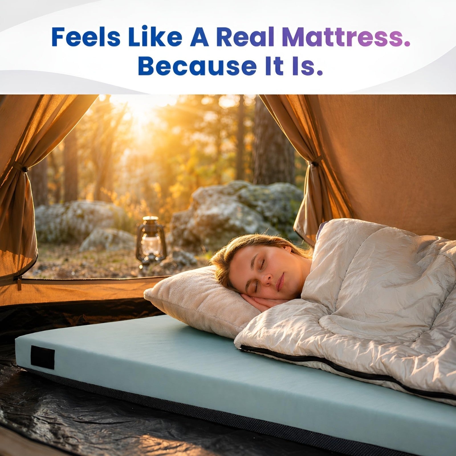 AirCell Memory Foam Camping Mattress Pad   Portable Roll Up Sleeping Mat for RV,6