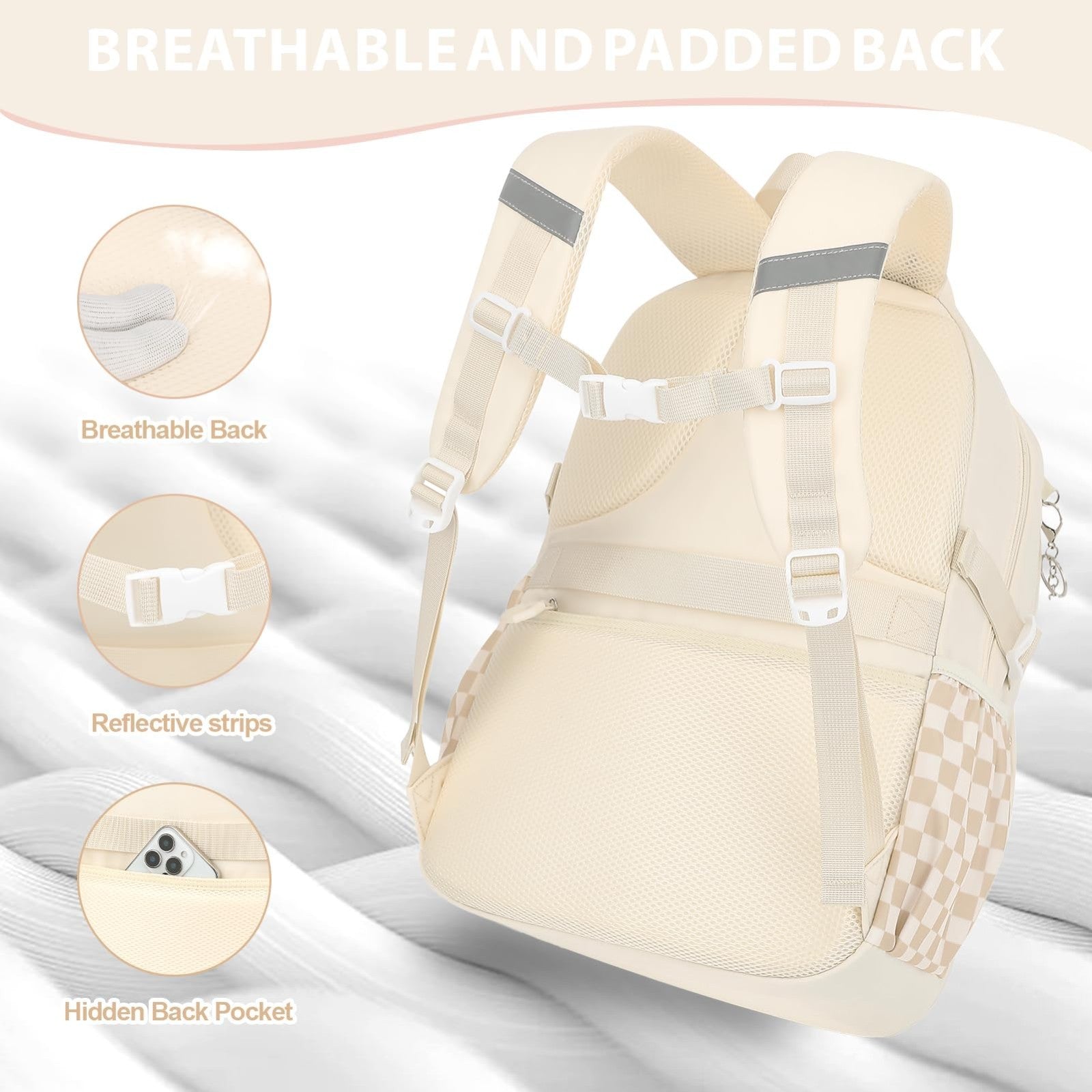 Girls Bow Backpack Set   3PCS with Lunch Bag & Pencil Case, Cute School Bag5