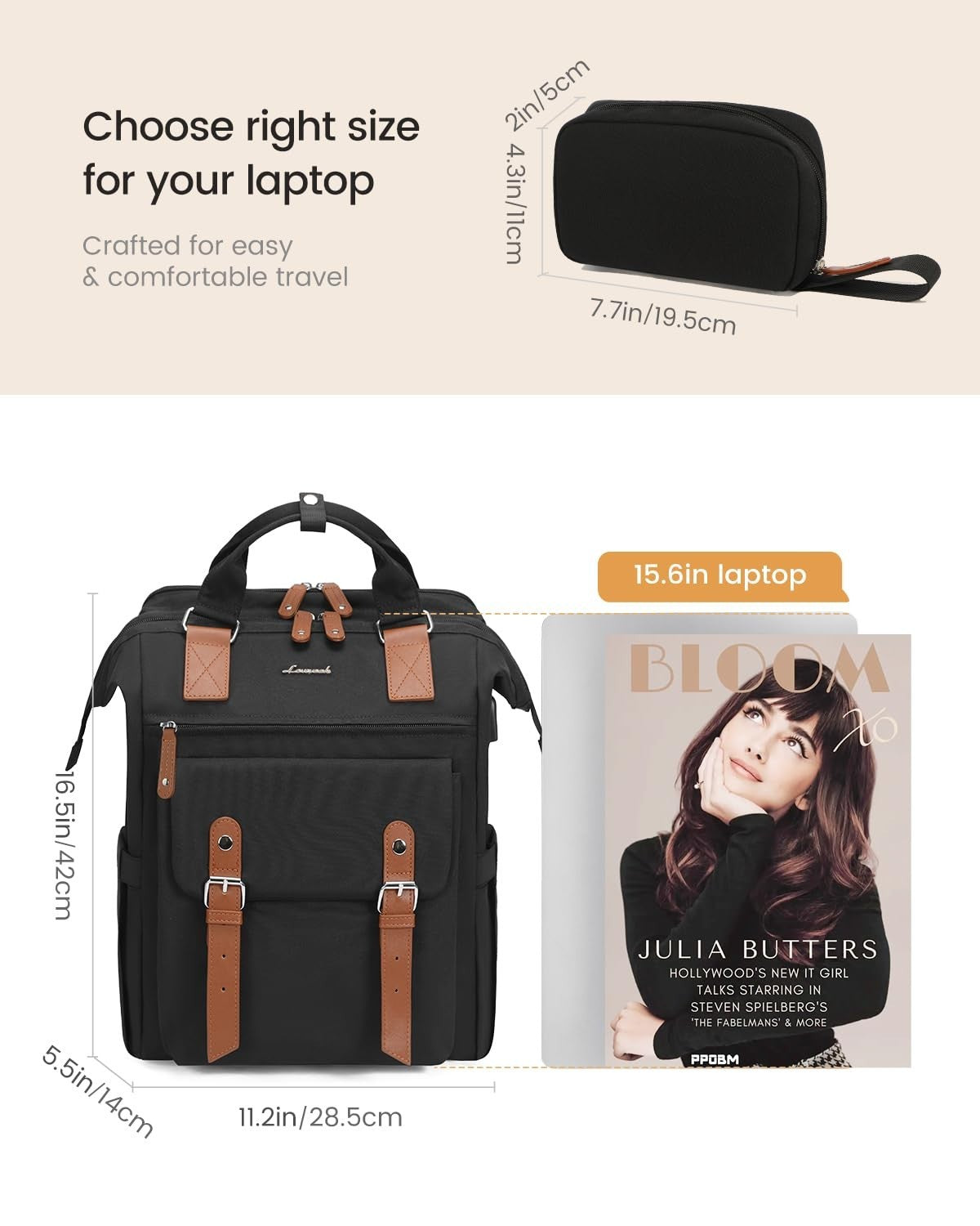 Stylish 17" Laptop Backpack for Women   Work, Travel, School, Casual Daypack7