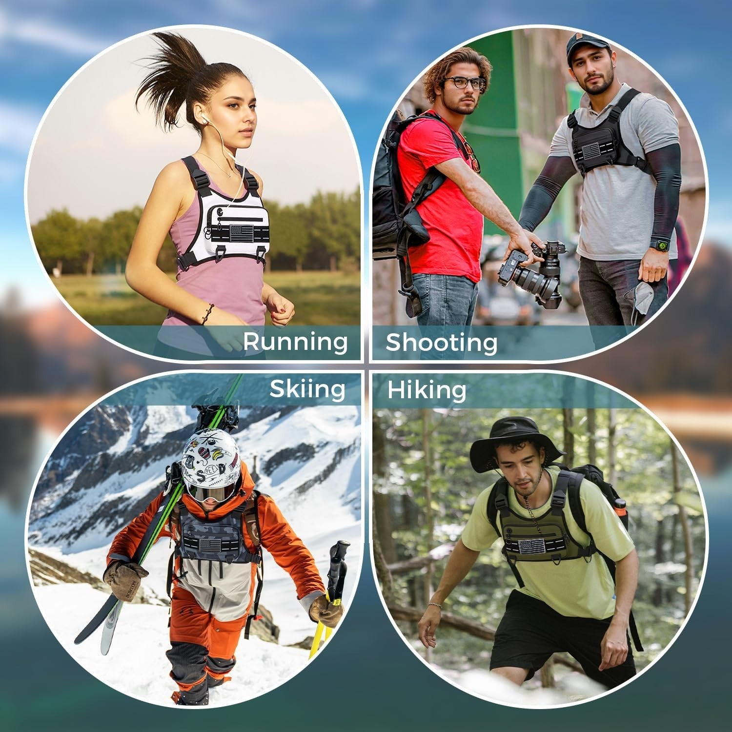 Lightweight Water-Resistant Chest Bag for Men - Front Running Vest with Phone Ho5