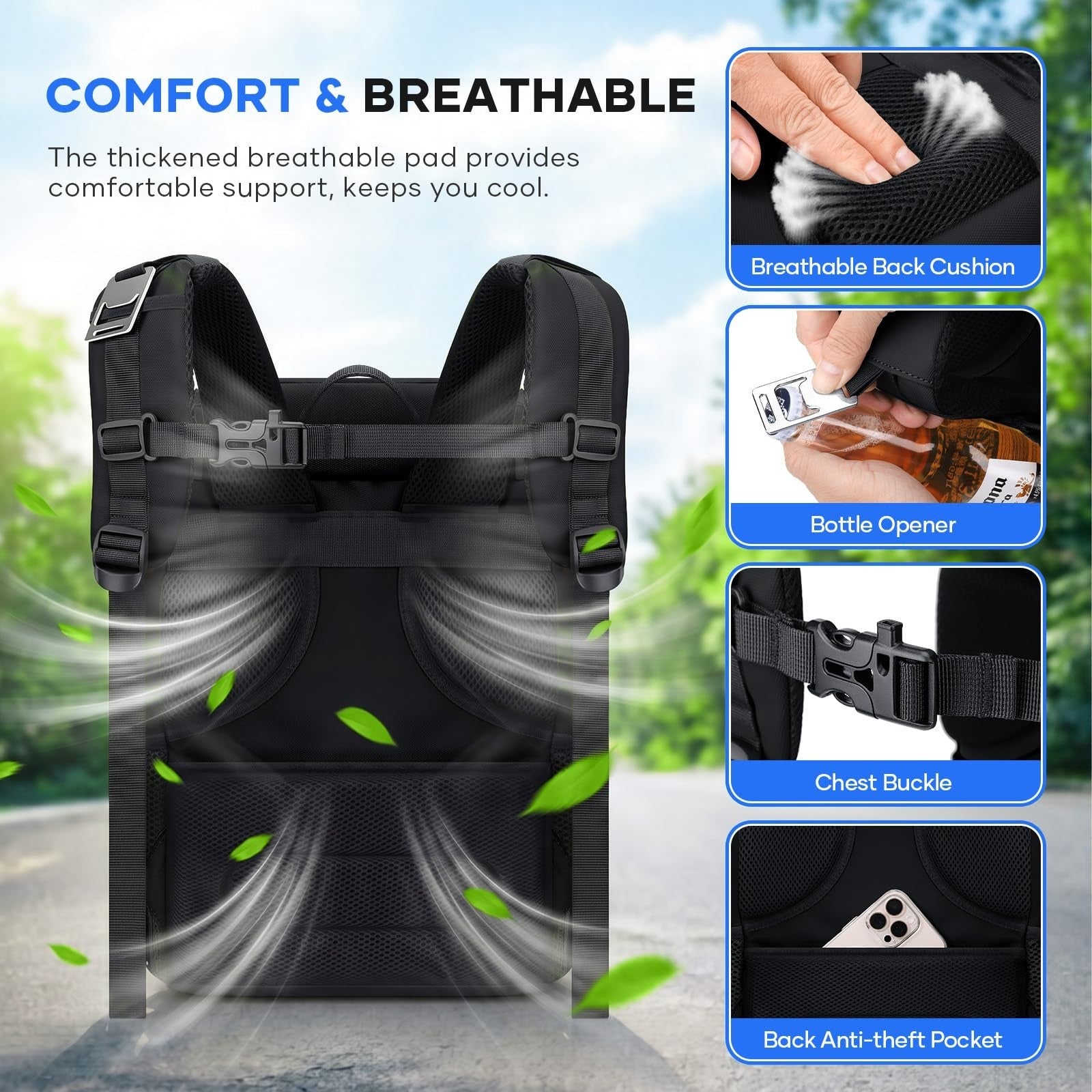 Insulated Cooler Backpack for 33 Cans - Leakproof, Waterproof, Anti-Theft, Ideal5