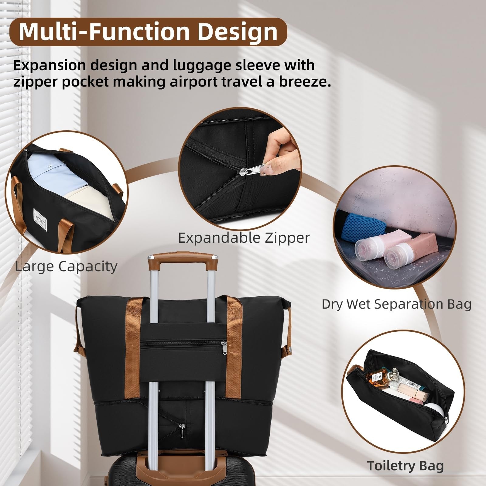 6-Piece Expandable Luggage Set, Lightweight Hardshell Suitcases, TSA Lock, 360°6