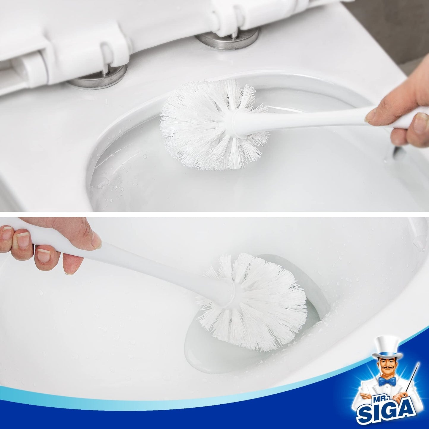 Toilet Plunger & Bowl Brush Combo Set | Heavy Duty Bathroom Cleaning Tools, Whit5