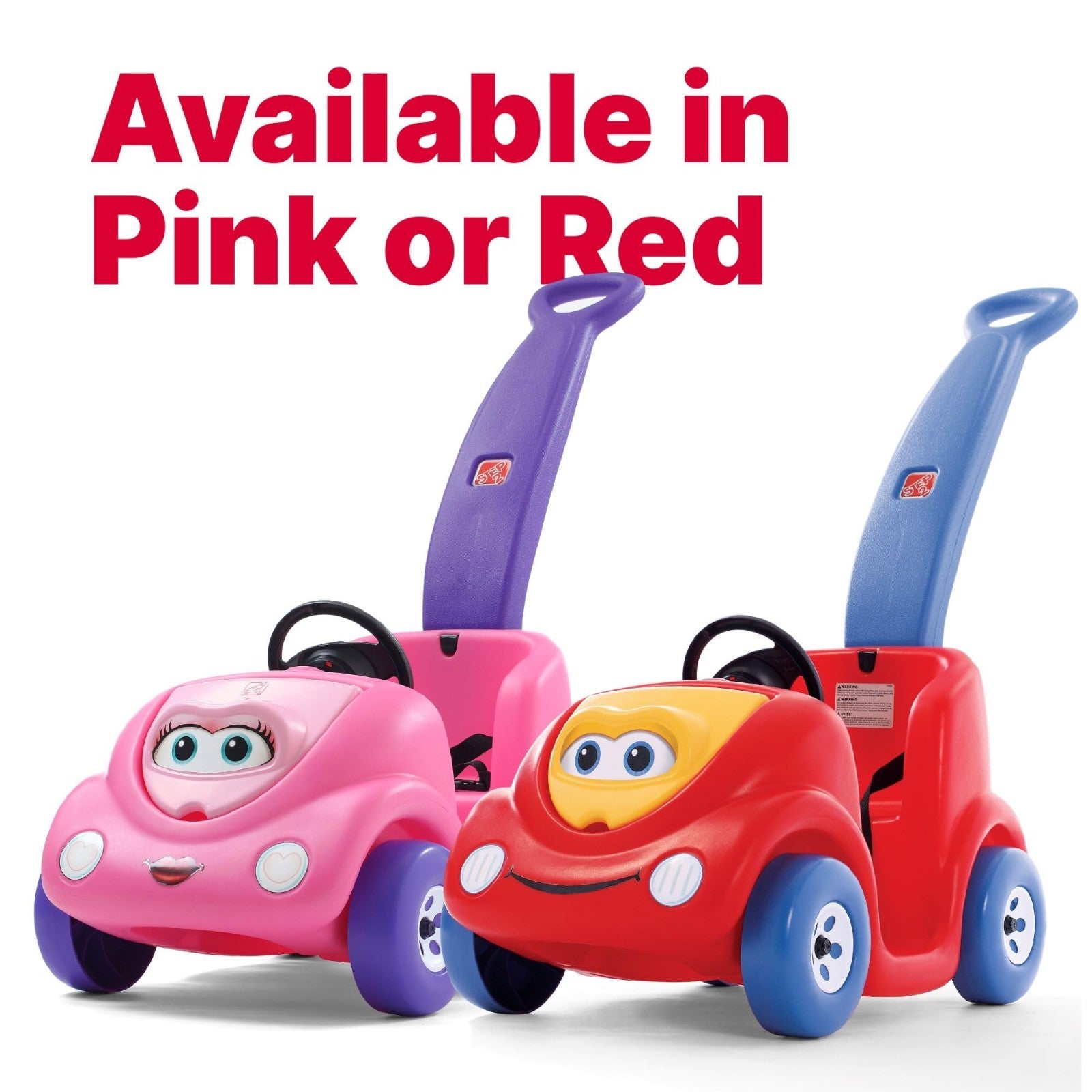Kids Push Car Ride-On Toy with Seat Belt & Horn, Durable Plastic, Max 50 lbs, Pi5