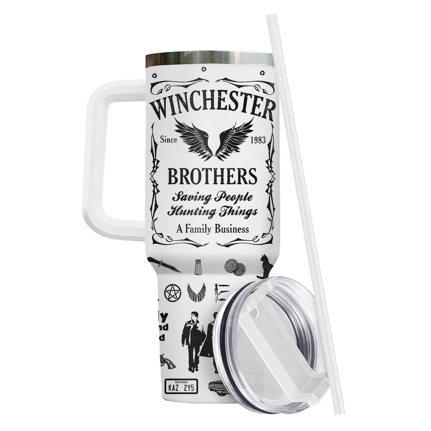 40oz Insulated Tumbler with Handle & Straw   Perfect Gift for Paranormal Fans4