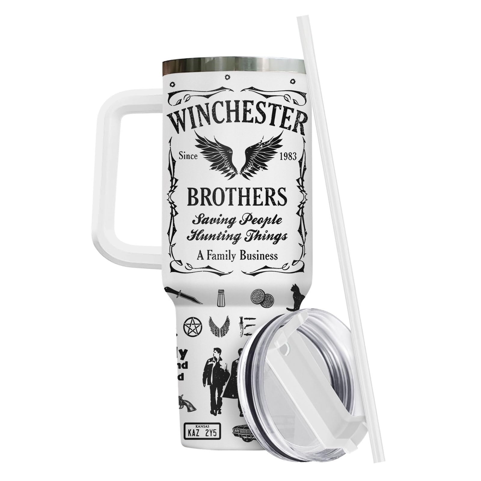 40oz Insulated Tumbler with Handle & Straw   Perfect Gift for Paranormal Fans4