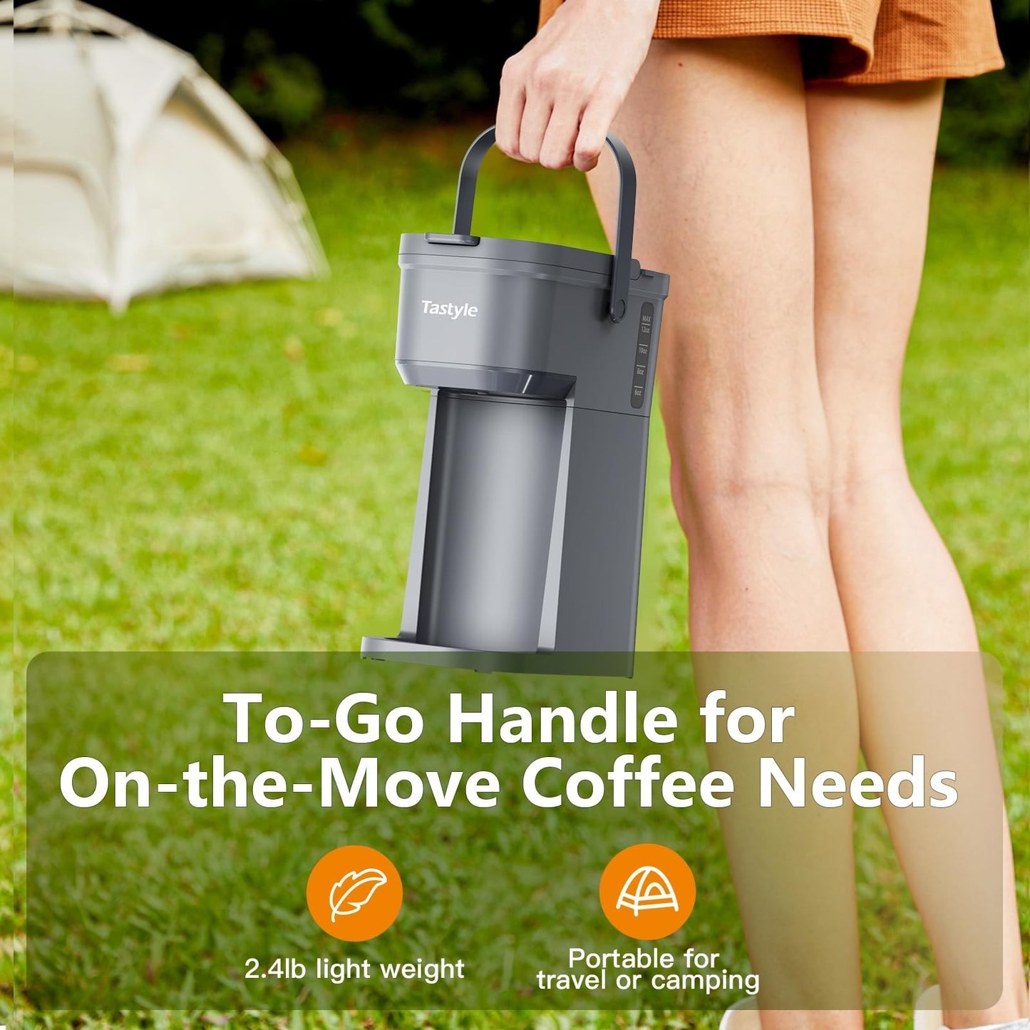 Compact Single Serve Coffee Maker for K Cups & Grounds - Travel & Office Use, 6-3