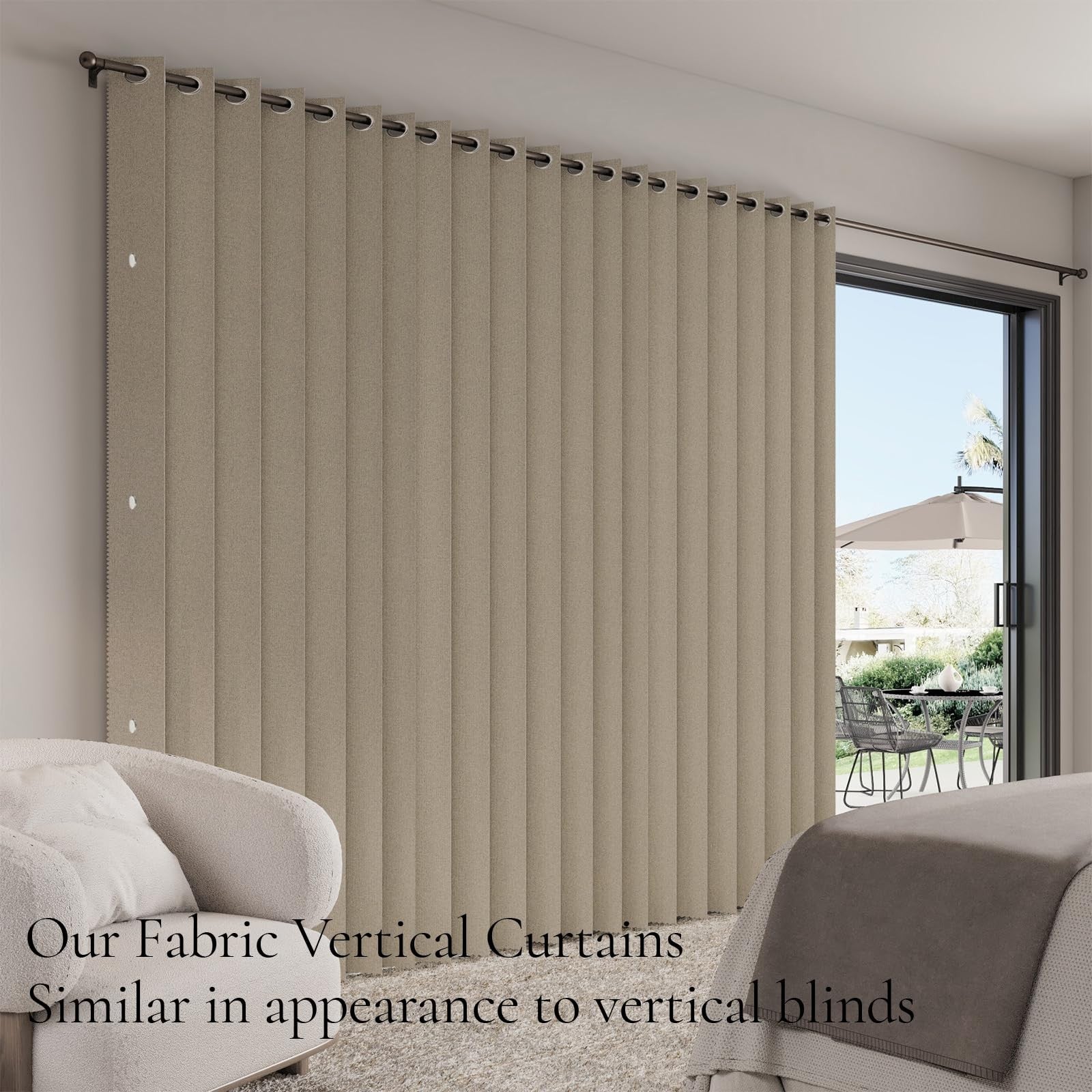 52x90 Inch Room Darkening Thermal Insulated Faux Linen Curtain Panel   Tan8