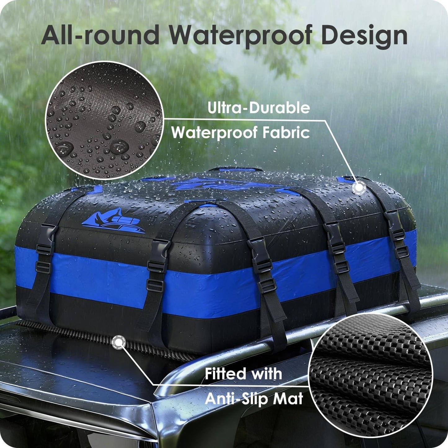 Rooftop Cargo Carrier Bag 15-20 Cu Ft Waterproof Travel Storage for Cars2