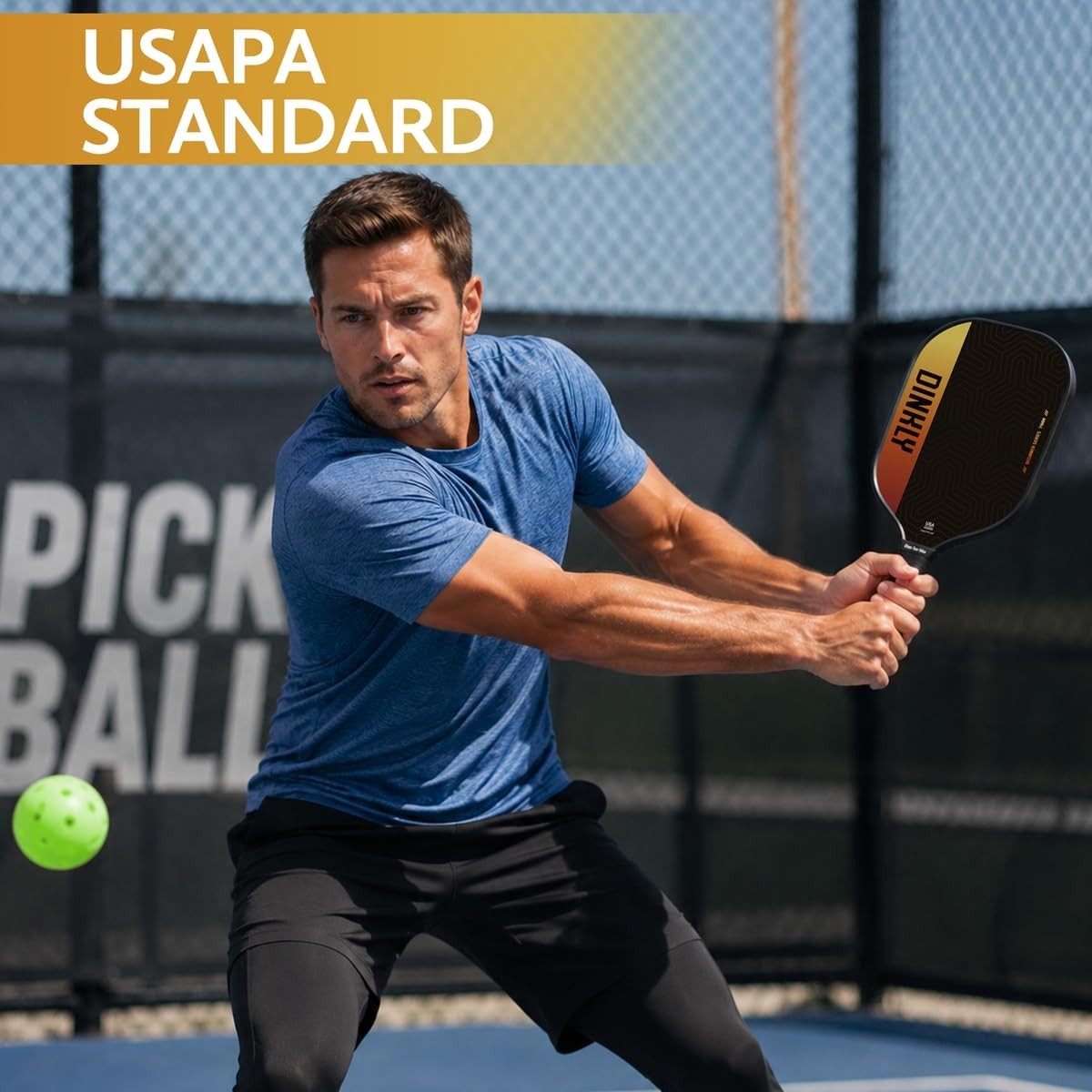 Pickleball Paddle Set of 2/4 - USAPA Approved Graphite/Fiberglass Rackets, 4 Bal6