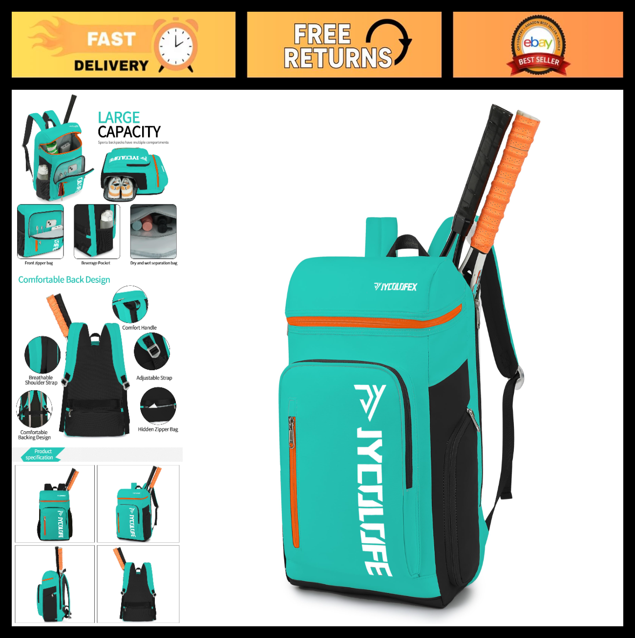 Waterproof Gym Duffel Backpack with Shoe Compartment   4 Carry Methods, Sports &0