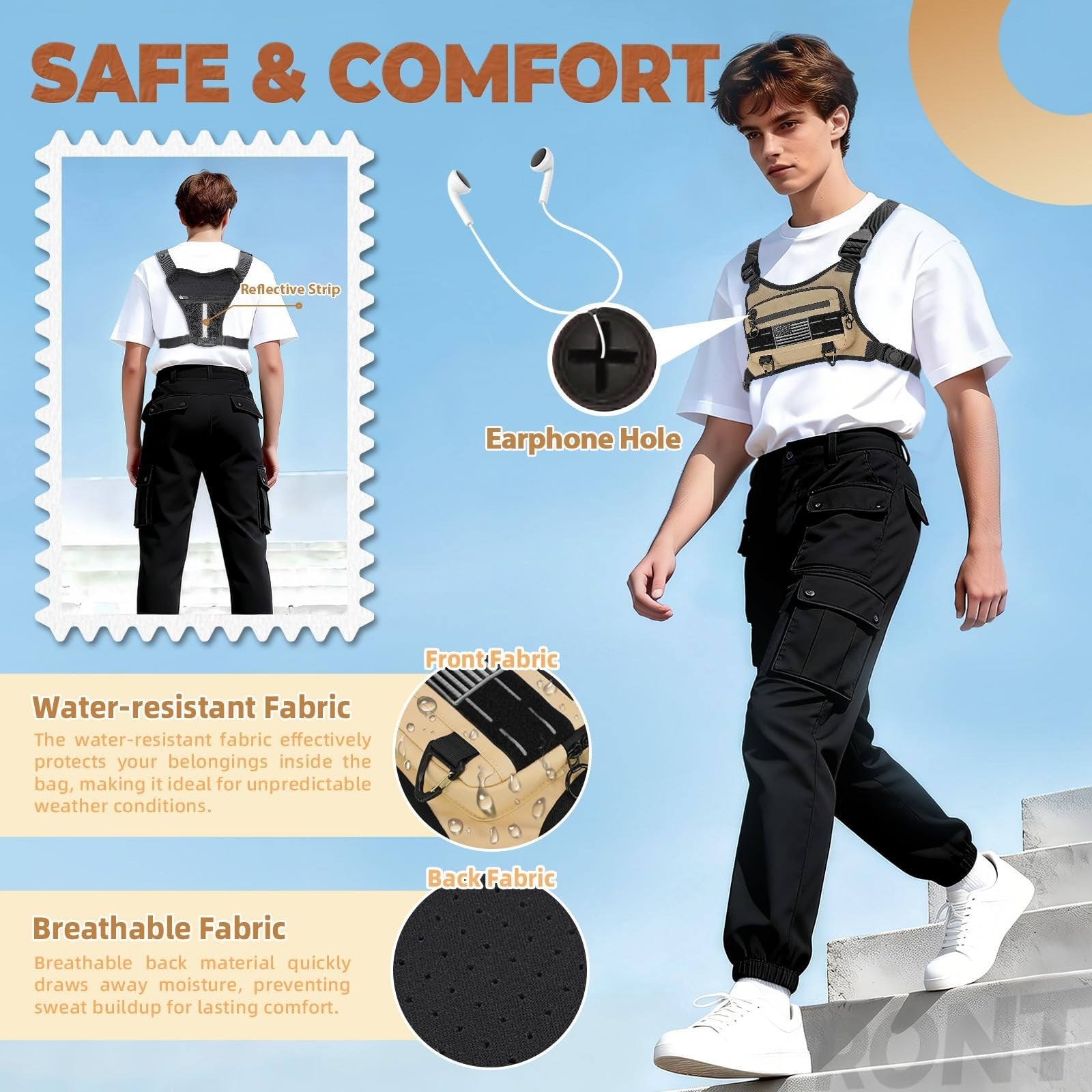 Optimized eBay Title:  "Lightweight Water-Resistant Chest Pack for Men & Women4